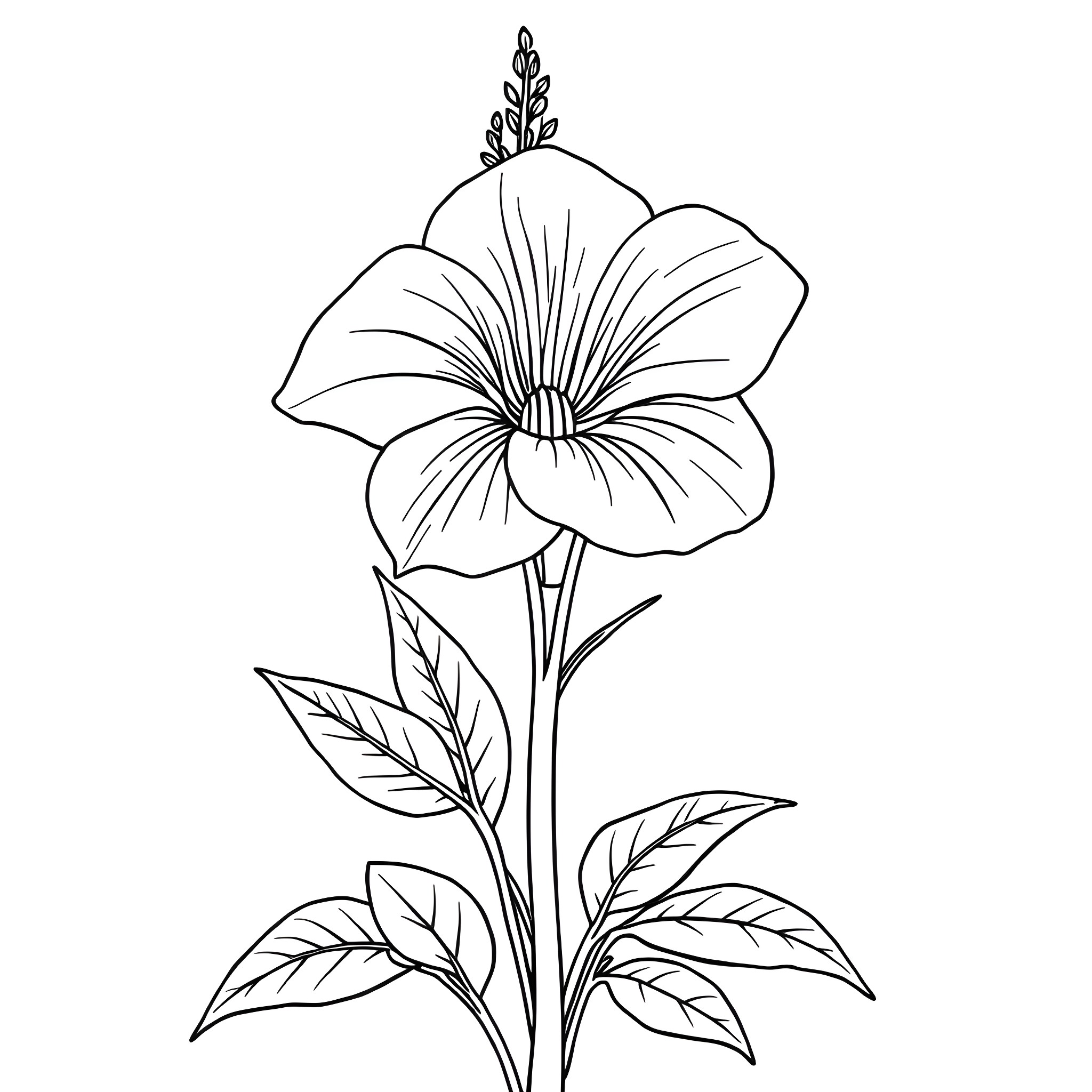 Bellflower with intricate floral design Coloring Page (free black-and-white line drawing printable PDF for all, from beginners to advanced learners, including children, teens, adults, and seniors)