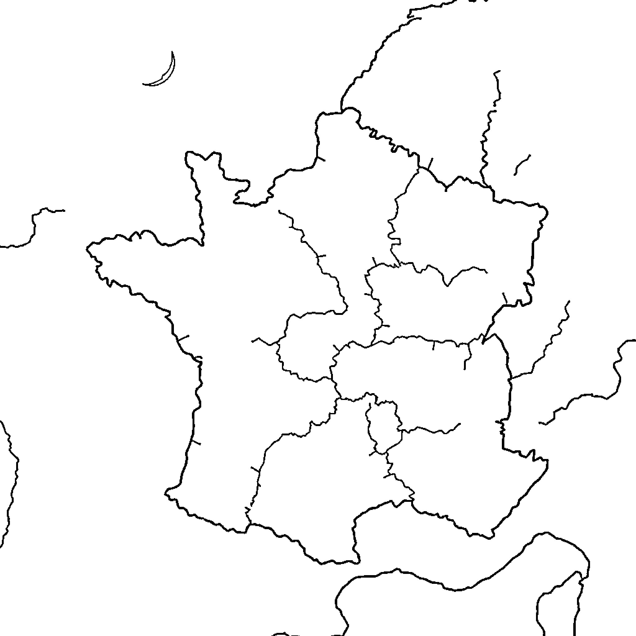 Map of abstract landmass with intricate shapes Coloring Page (free black-and-white line drawing printable PDF for all, from beginners to advanced learners, including children, teens, adults, and seniors)