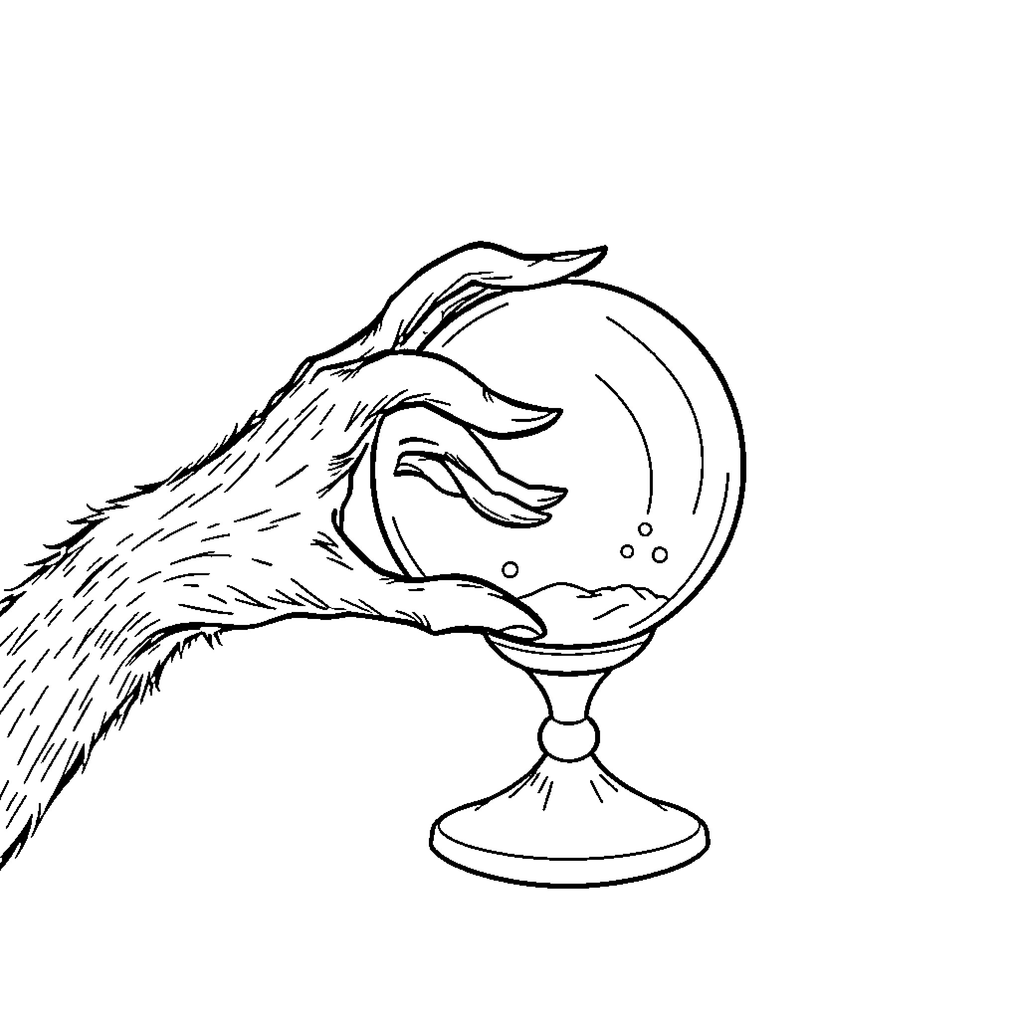 Grinch Drinking from a Cup Coloring Page (free black-and-white line drawing printable PDF for all, from beginners to advanced learners, including children, teens, adults, and seniors)