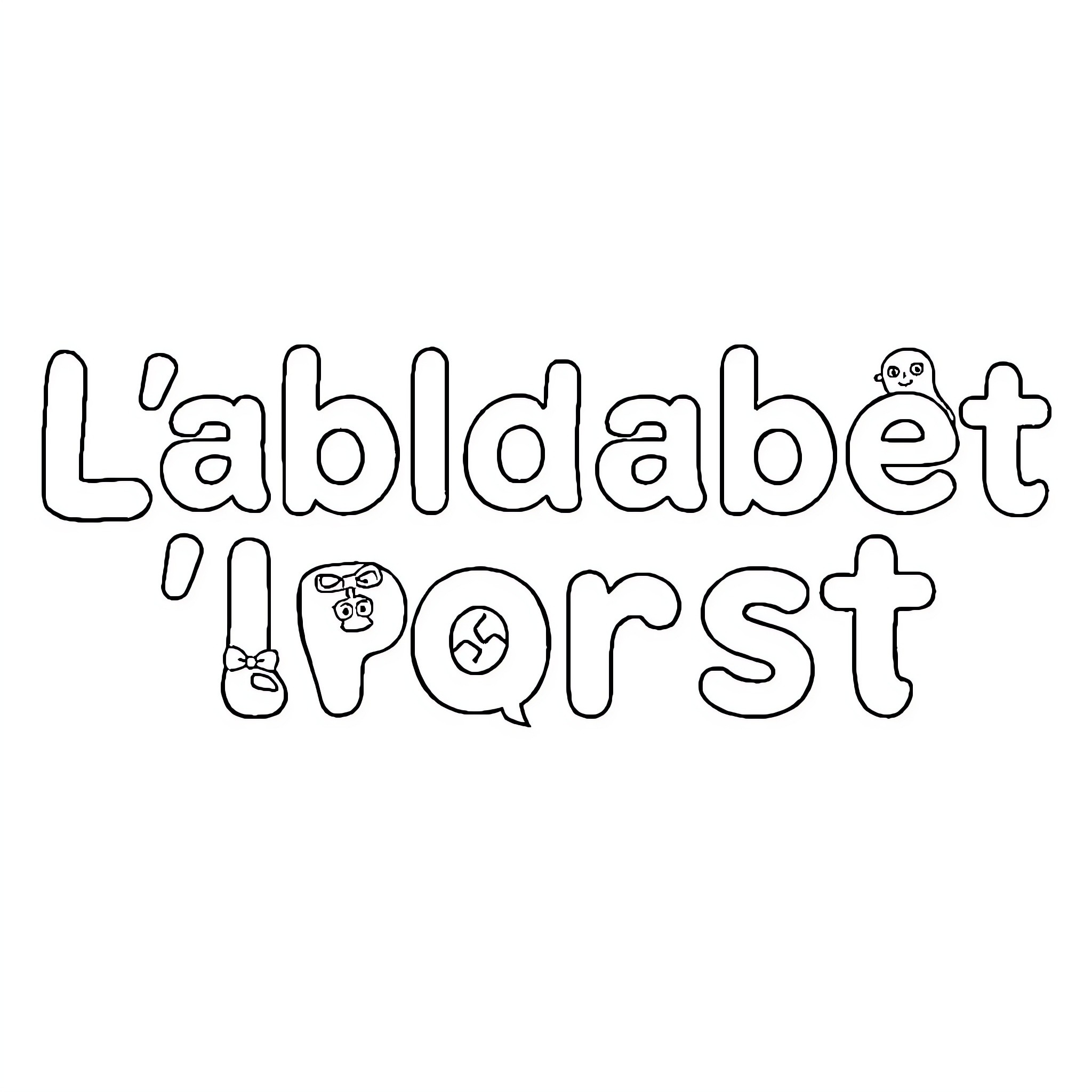 Alphabet Exercises with Playful Shapes Coloring Page (free black-and-white line drawing printable PDF for all, from beginners to advanced learners, including children, teens, adults, and seniors)