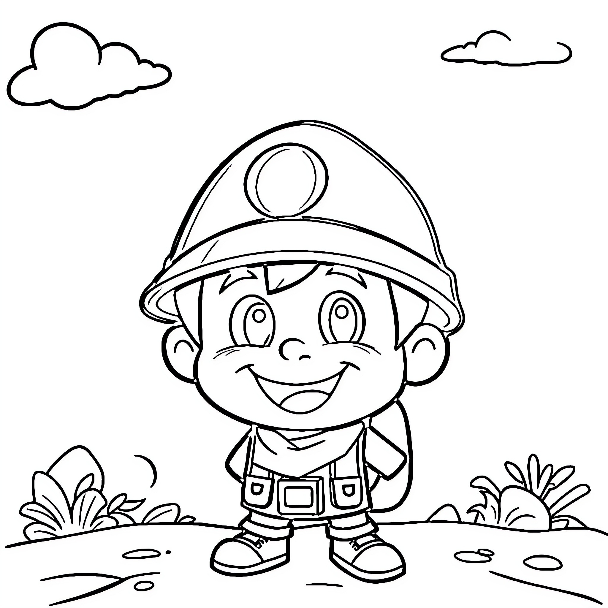 Boboiboy exploring the outdoors Coloring Page (free black-and-white line drawing printable PDF for all, from beginners to advanced learners, including children, teens, adults, and seniors)