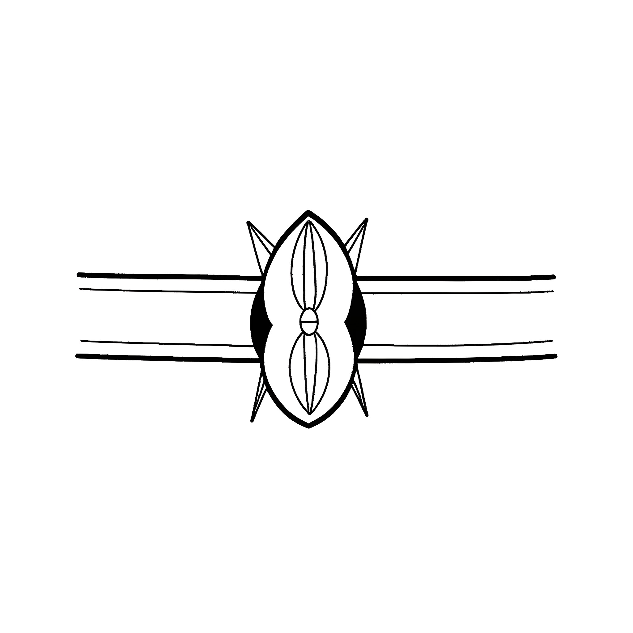 Kenyan Flag with Symbolic Emblem Coloring Page (free black-and-white line drawing printable PDF for all, from beginners to advanced learners, including children, teens, adults, and seniors)