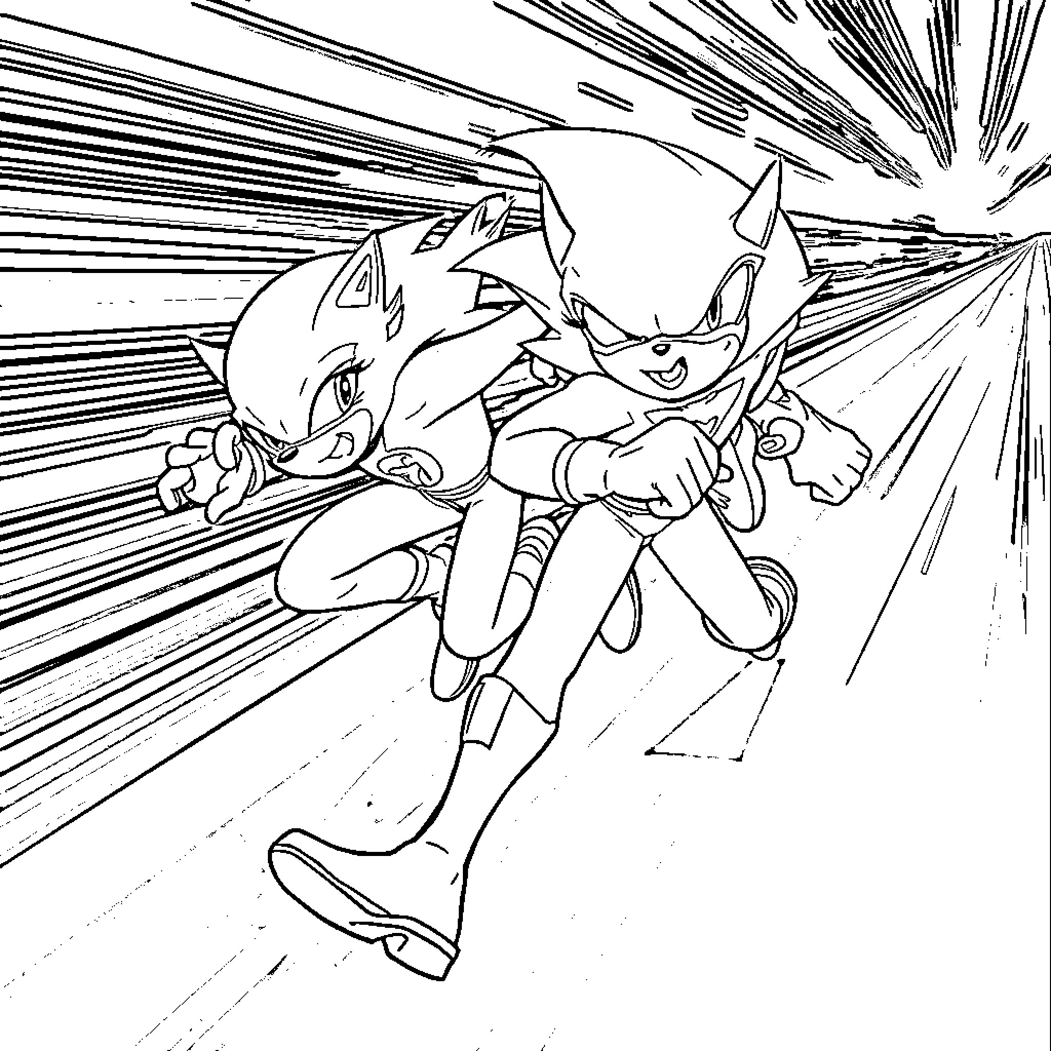 Flash of Heroic Action Coloring Page (free black-and-white line drawing printable PDF for all, from beginners to advanced learners, including children, teens, adults, and seniors)