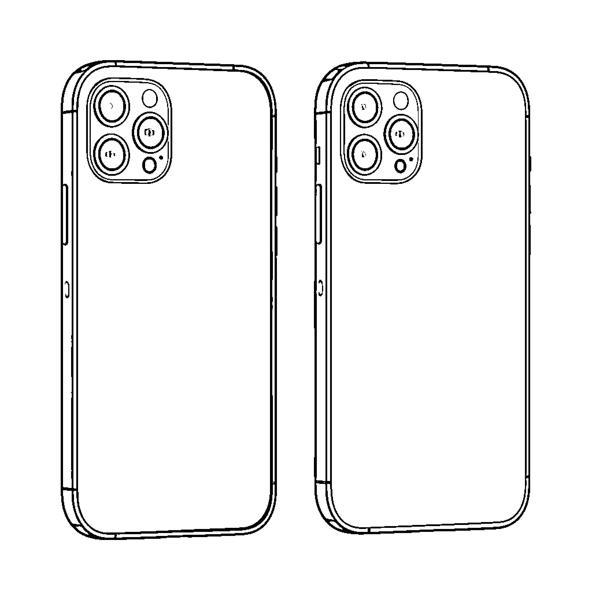 iPhone with multiple camera lenses Coloring Page (free black-and-white line drawing printable PDF for all, from beginners to advanced learners, including children, teens, adults, and seniors)