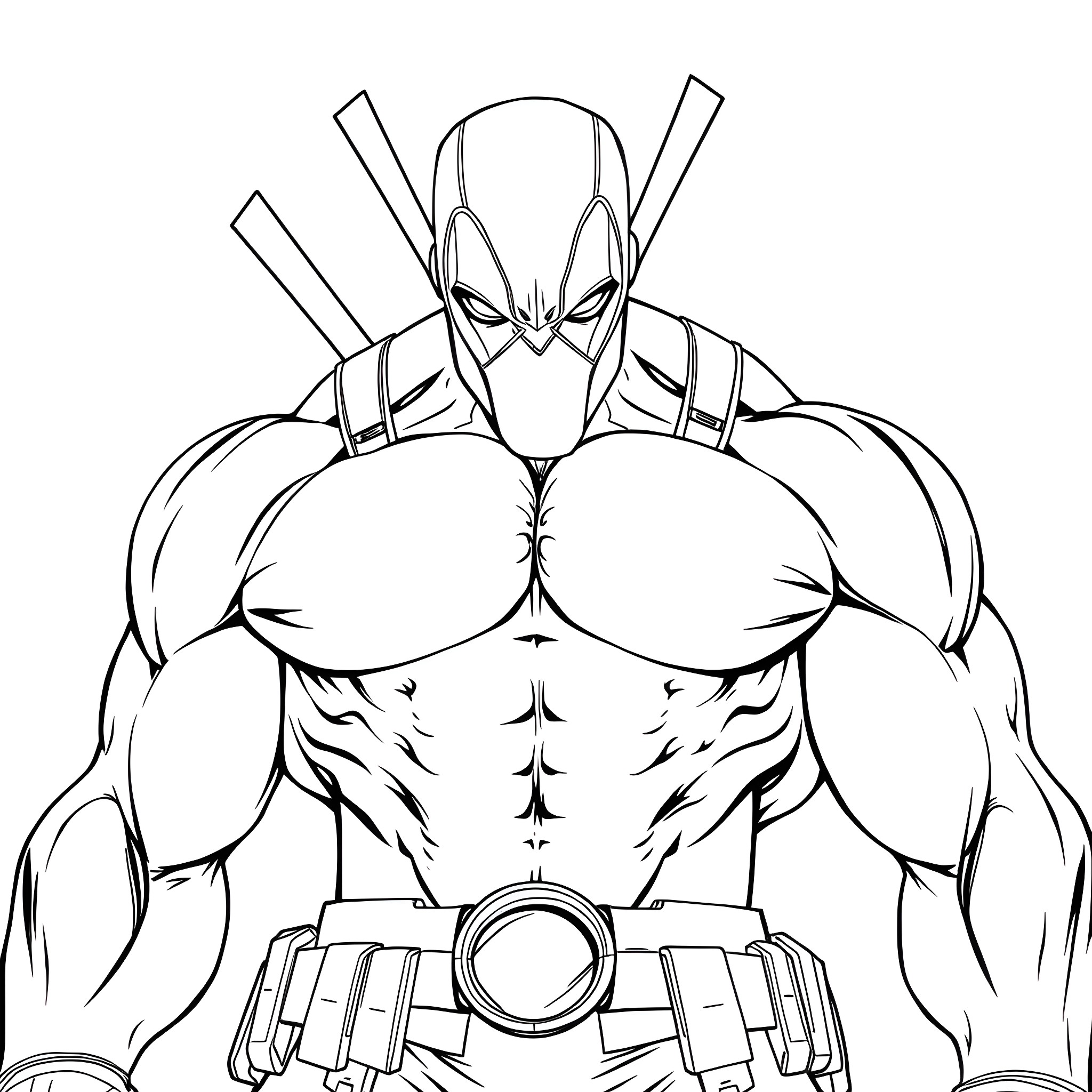 Hulk-like muscular superhero in action pose Coloring Page (free black-and-white line drawing printable PDF for all, from beginners to advanced learners, including children, teens, adults, and seniors)