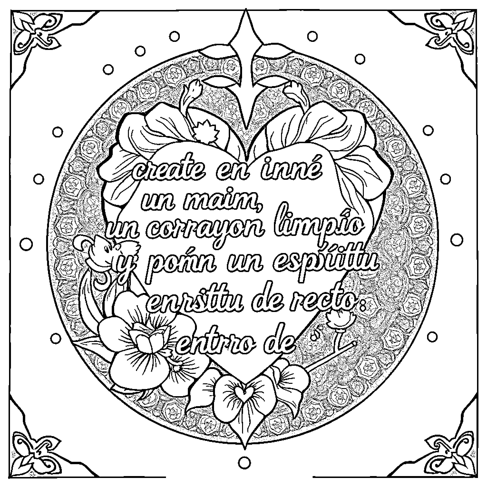 Corazon creating a pure and clean heart Coloring Page (free black-and-white line drawing printable PDF for all, from beginners to advanced learners, including children, teens, adults, and seniors)