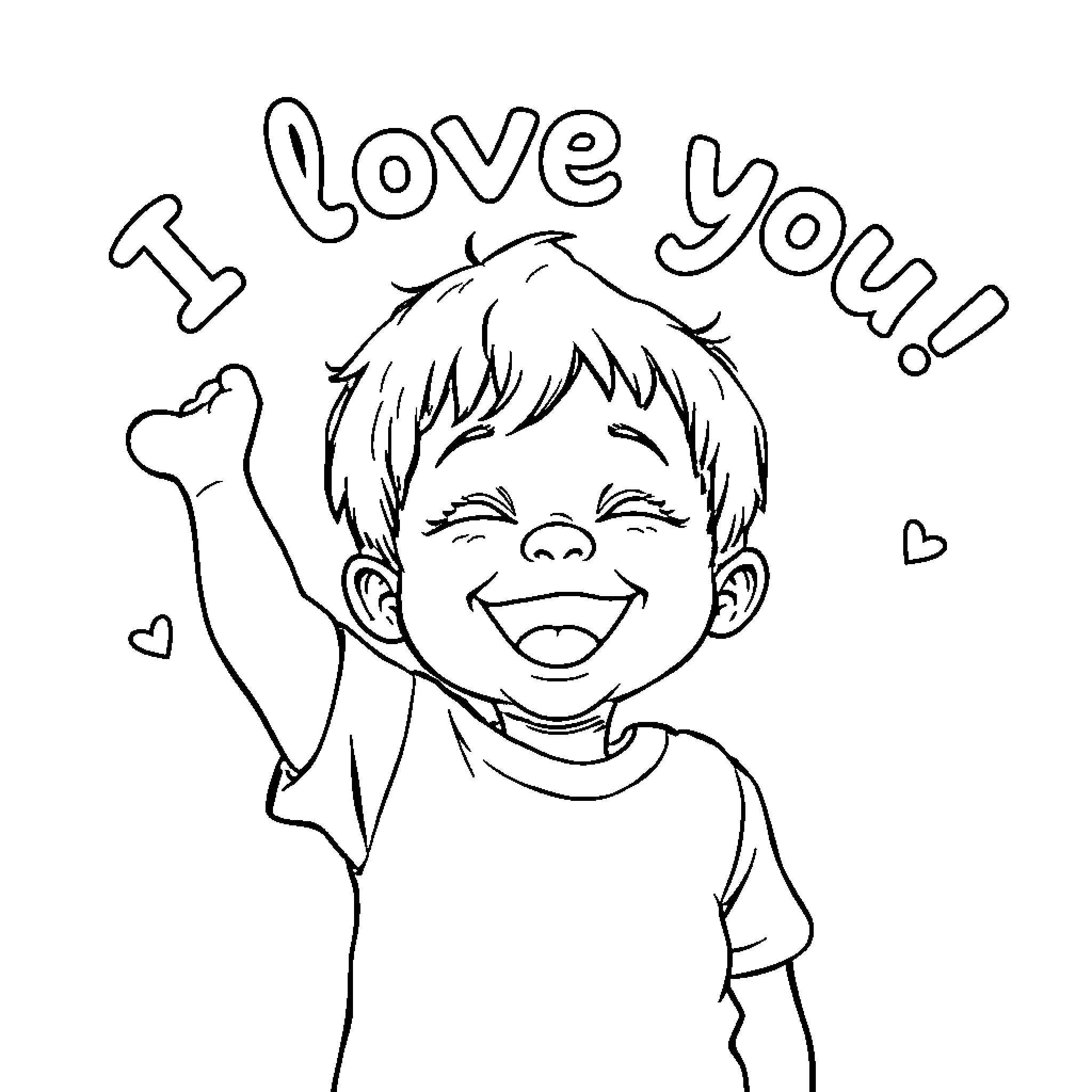 Daddy's Joyful Embrace Coloring Page (free black-and-white line drawing printable PDF for all, from beginners to advanced learners, including children, teens, adults, and seniors)
