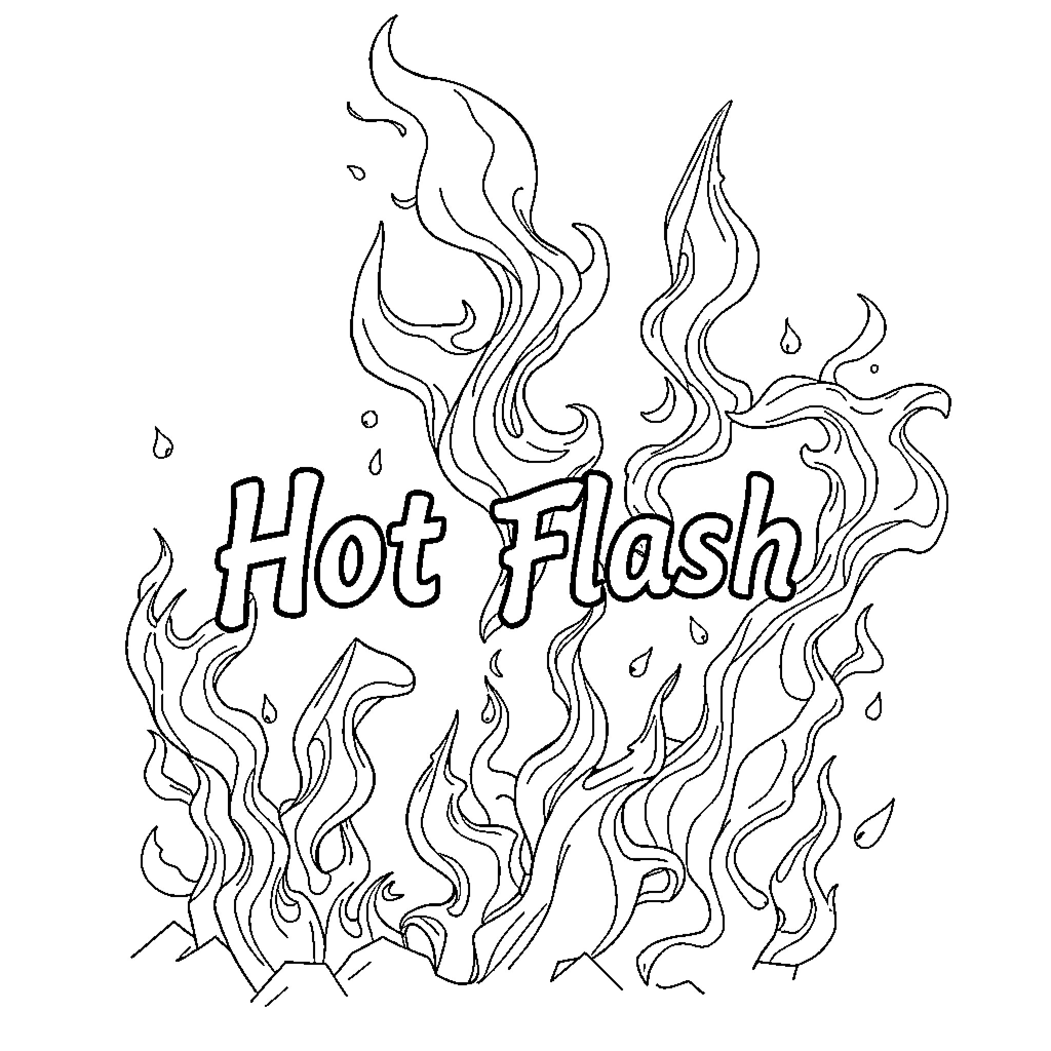 Flame of Passion and Heat Coloring Page (free black-and-white line drawing printable PDF for all, from beginners to advanced learners, including children, teens, adults, and seniors)