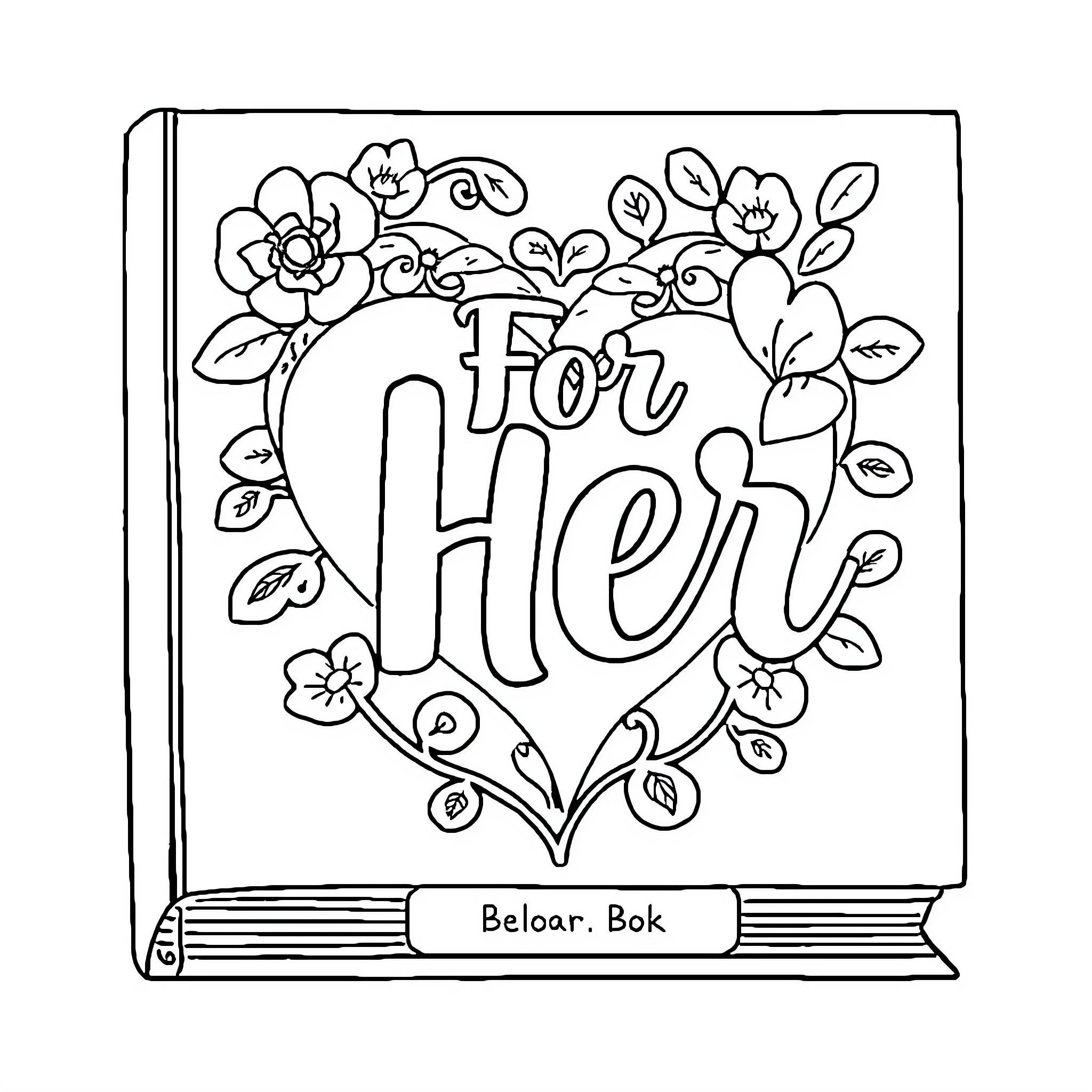 Book of Floral Expressions and Affirmations Coloring Page (free black-and-white line drawing printable PDF for all, from beginners to advanced learners, including children, teens, adults, and seniors)
