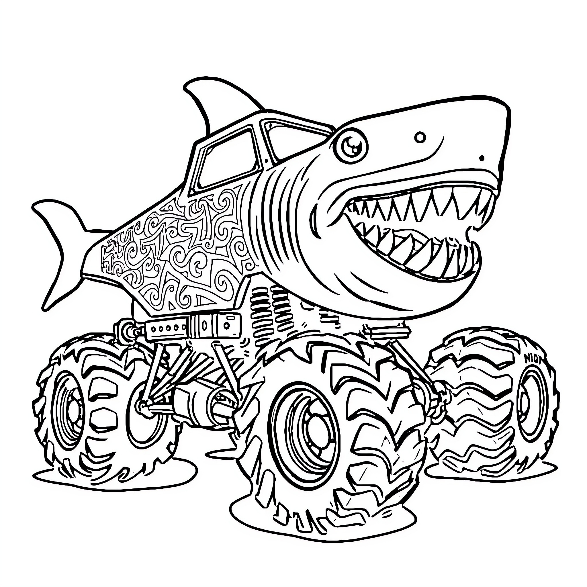 Best Shark Monster Truck Coloring Pages (Free Printable PDF)