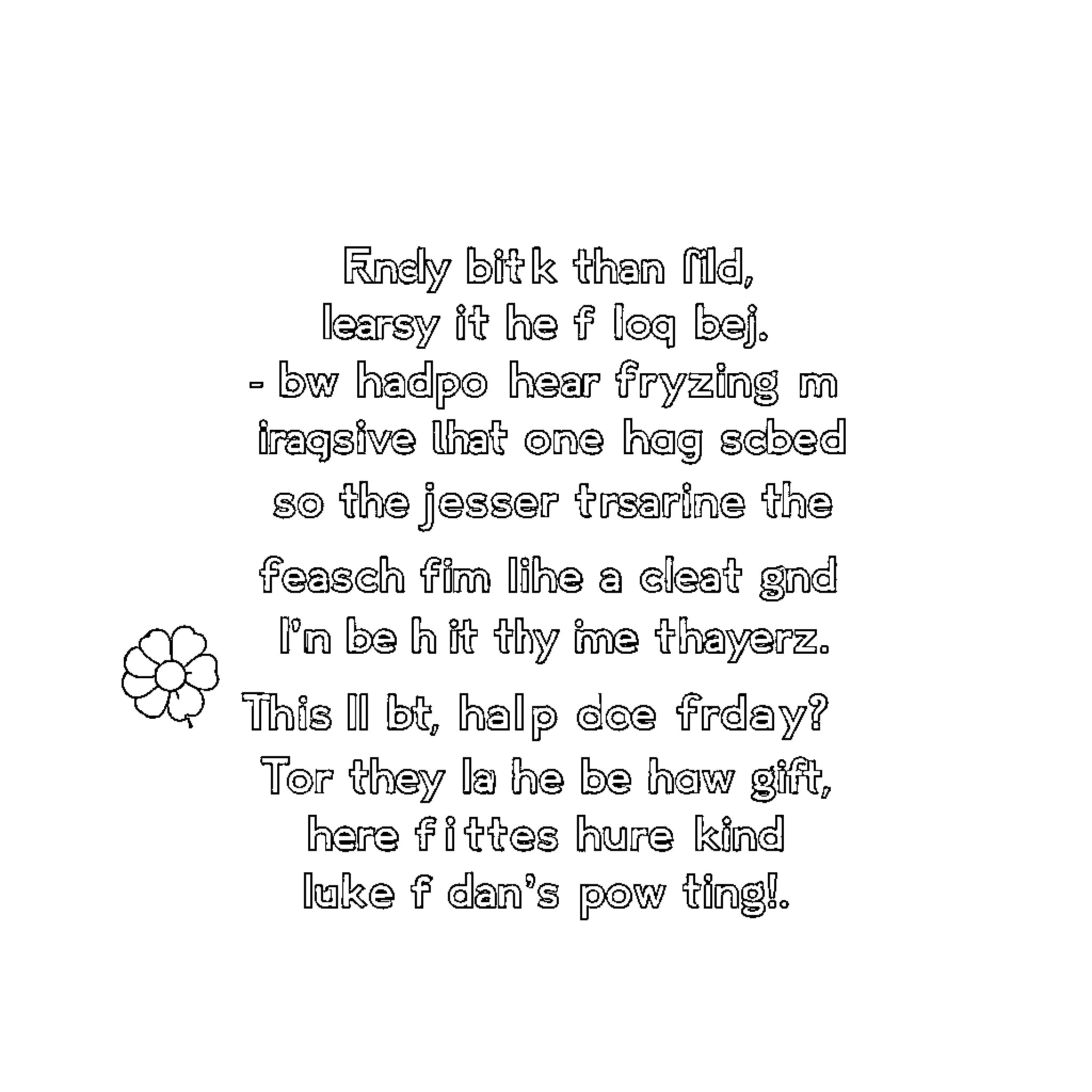 Nursery Rhyme with Unusual Language Coloring Page (free black-and-white line drawing printable PDF for all, from beginners to advanced learners, including children, teens, adults, and seniors)