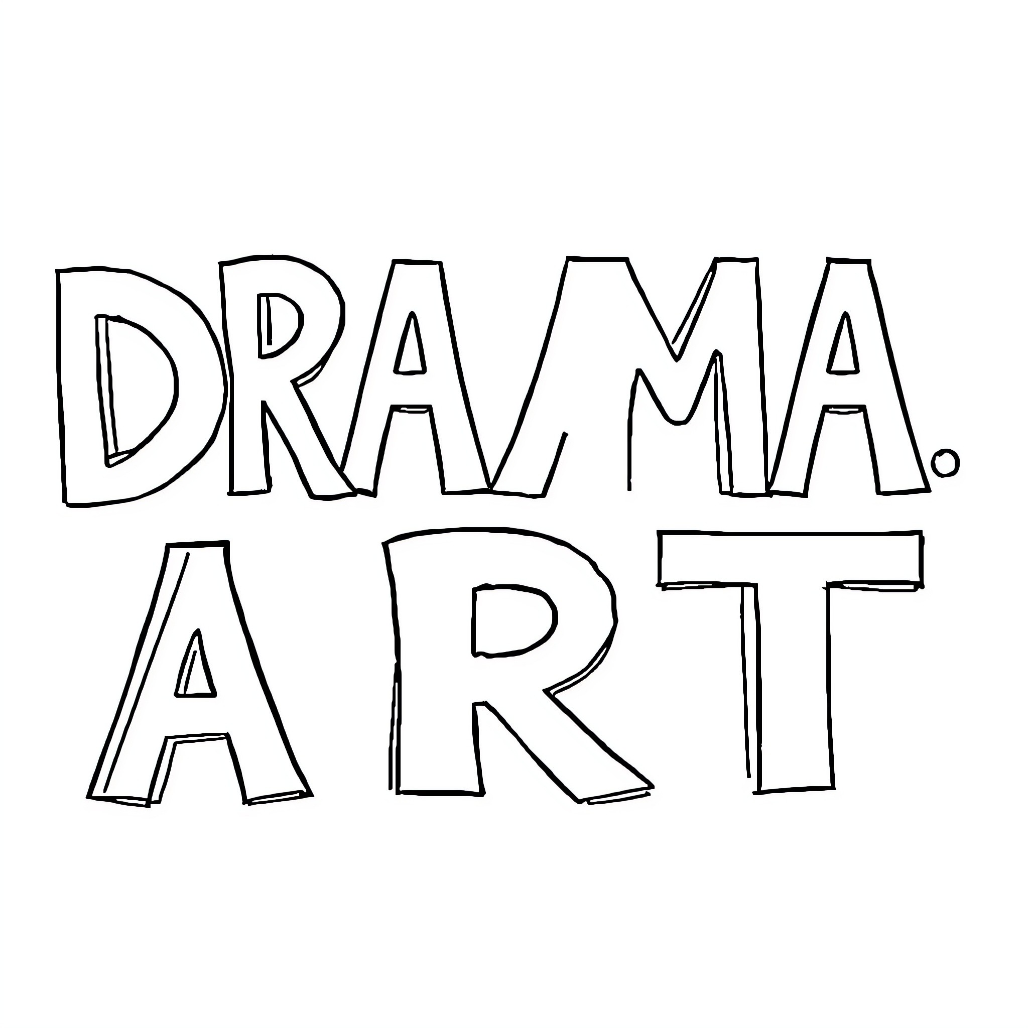 Drama Art Coloring Page (free black-and-white line drawing printable PDF for all, from beginners to advanced learners, including children, teens, adults, and seniors)