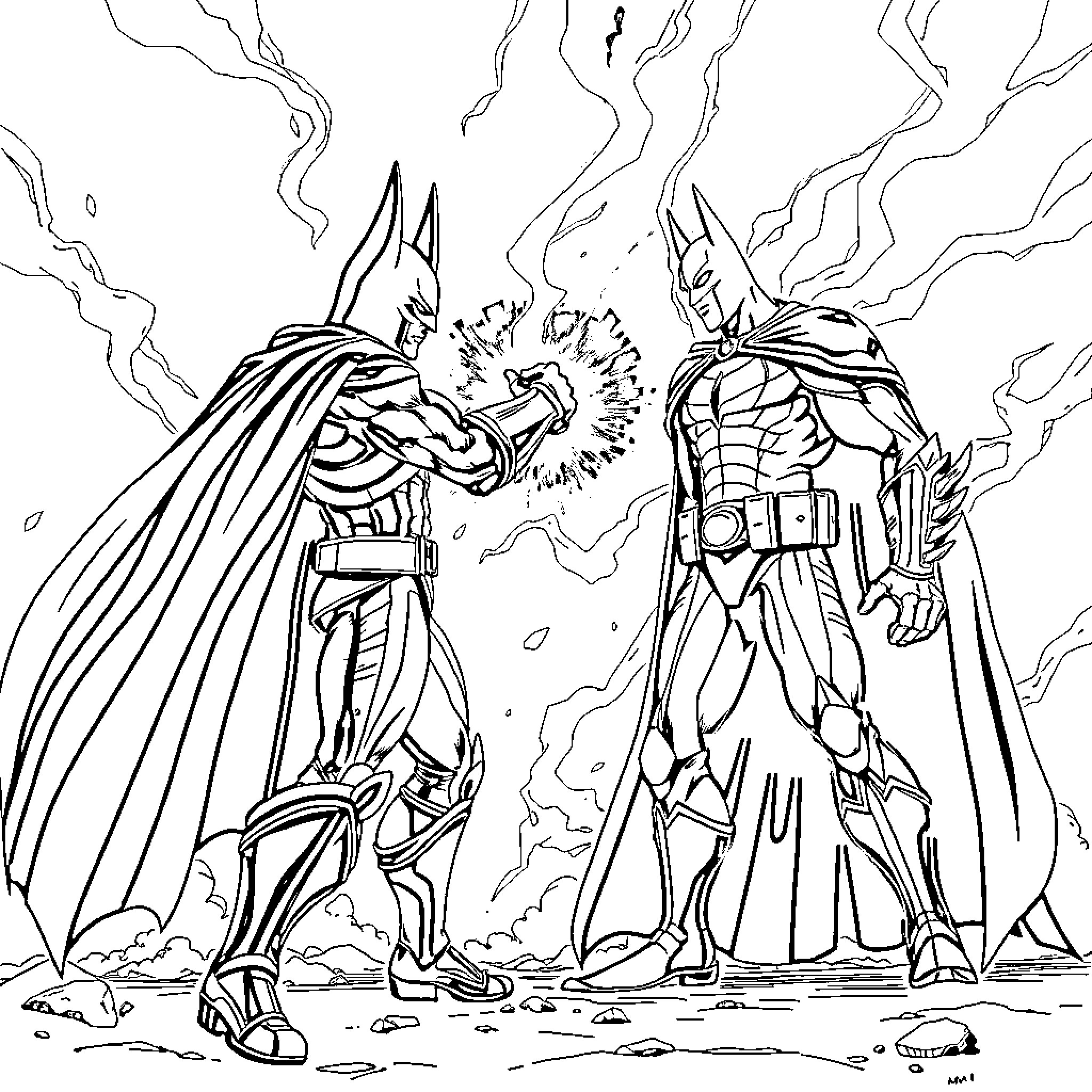 Yugio: Heroic Clash of Masked Vigilantes Coloring Page (free black-and-white line drawing printable PDF for all, from beginners to advanced learners, including children, teens, adults, and seniors)