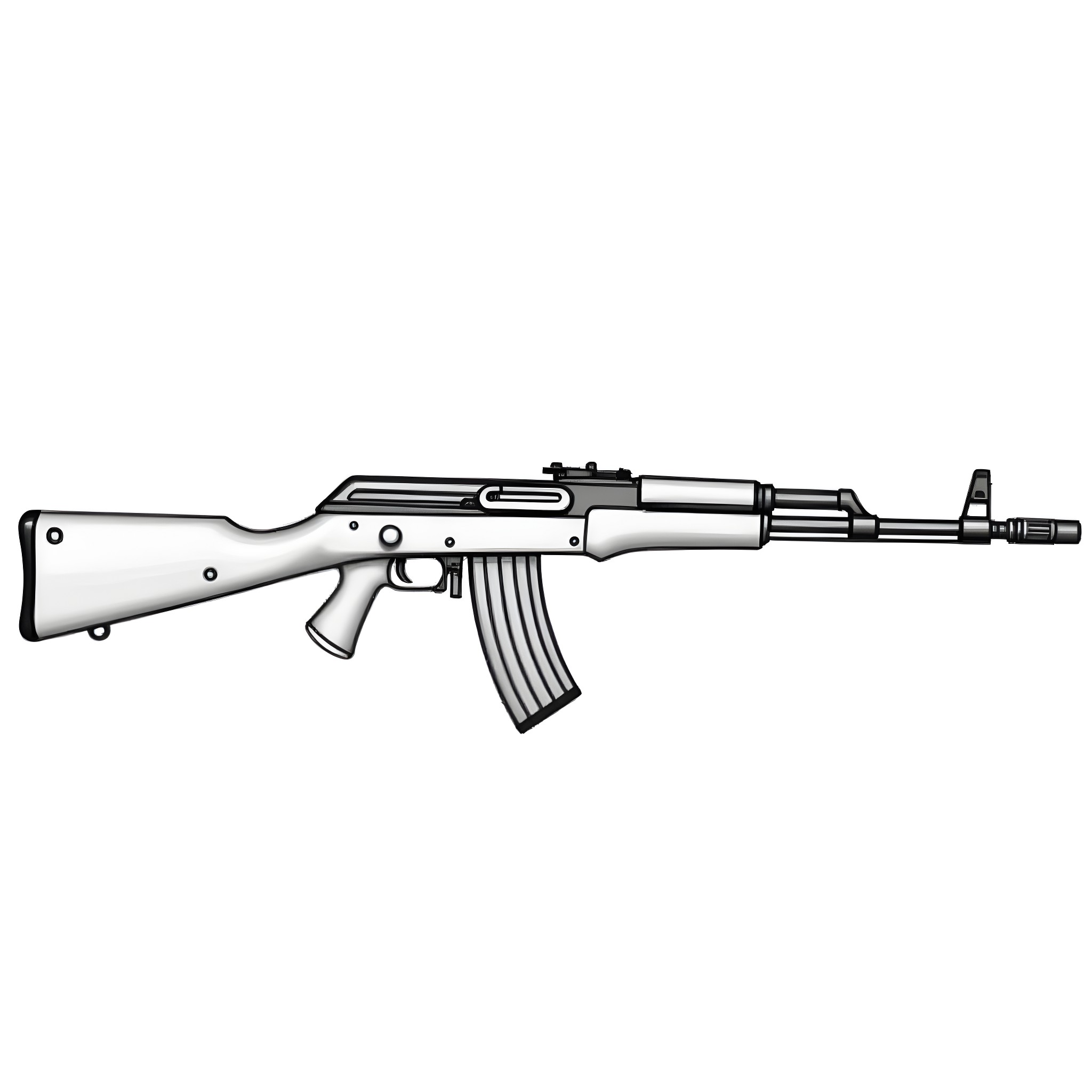 MG42 machine gun in monochrome outline Coloring Page (free black-and-white line drawing printable PDF for all, from beginners to advanced learners, including children, teens, adults, and seniors)