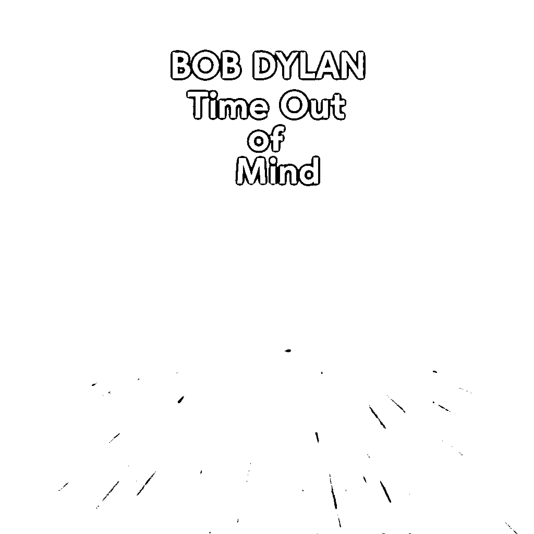 Album Cover of Bob Dylan's Time Out of Mind Coloring Page (free black-and-white line drawing printable PDF for all, from beginners to advanced learners, including children, teens, adults, and seniors)