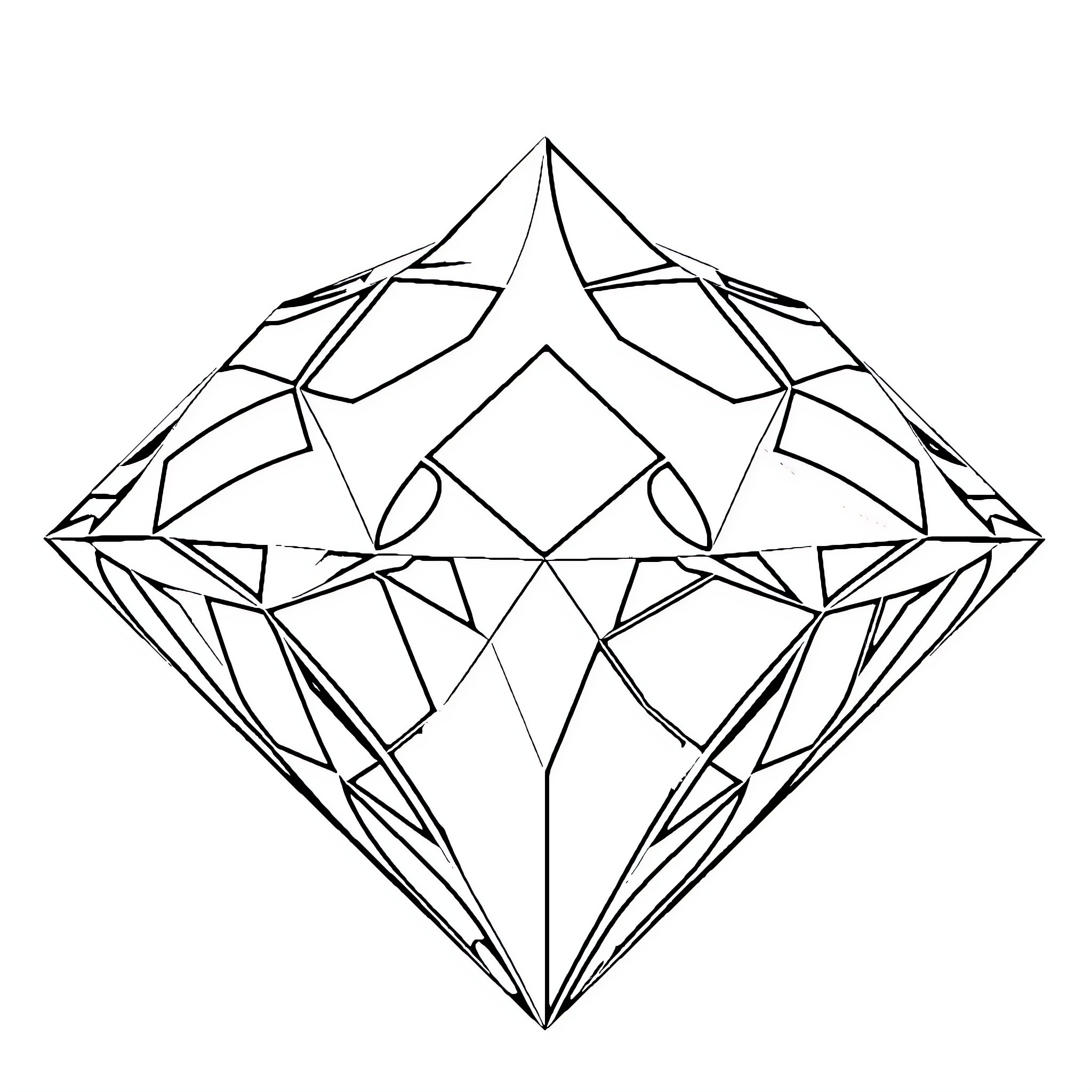 Diamond Shaped Geometric Pattern Coloring Page (free black-and-white line drawing printable PDF for all, from beginners to advanced learners, including children, teens, adults, and seniors)