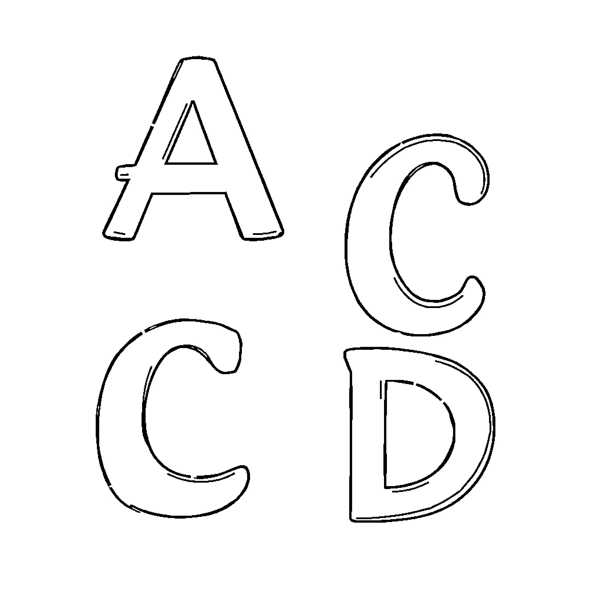 Artistic Alphabet Letters Displayed Coloring Page (free black-and-white line drawing printable PDF for all, from beginners to advanced learners, including children, teens, adults, and seniors)