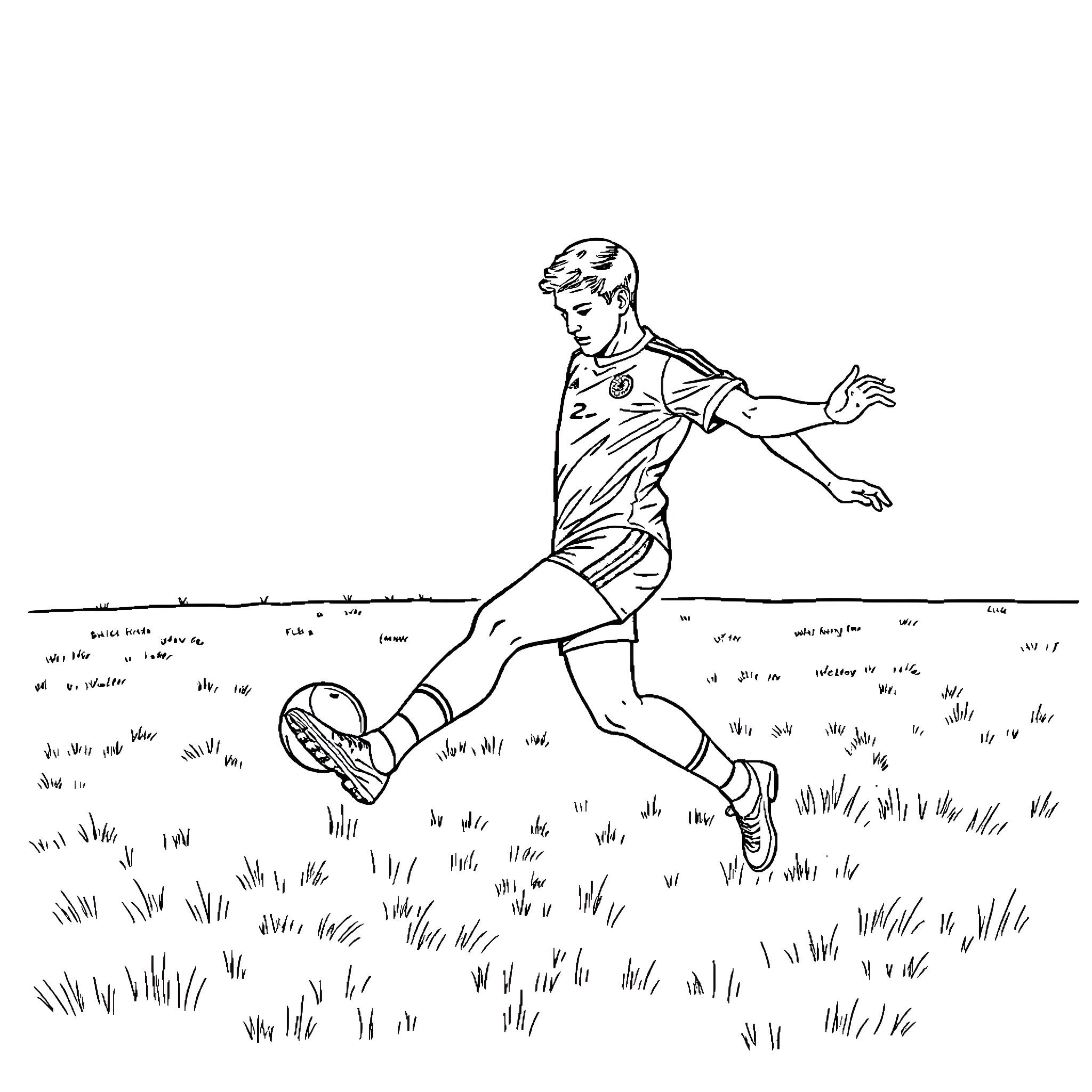 Gaelic Footballer running on the field Coloring Page (free black-and-white line drawing printable PDF for all, from beginners to advanced learners, including children, teens, adults, and seniors)