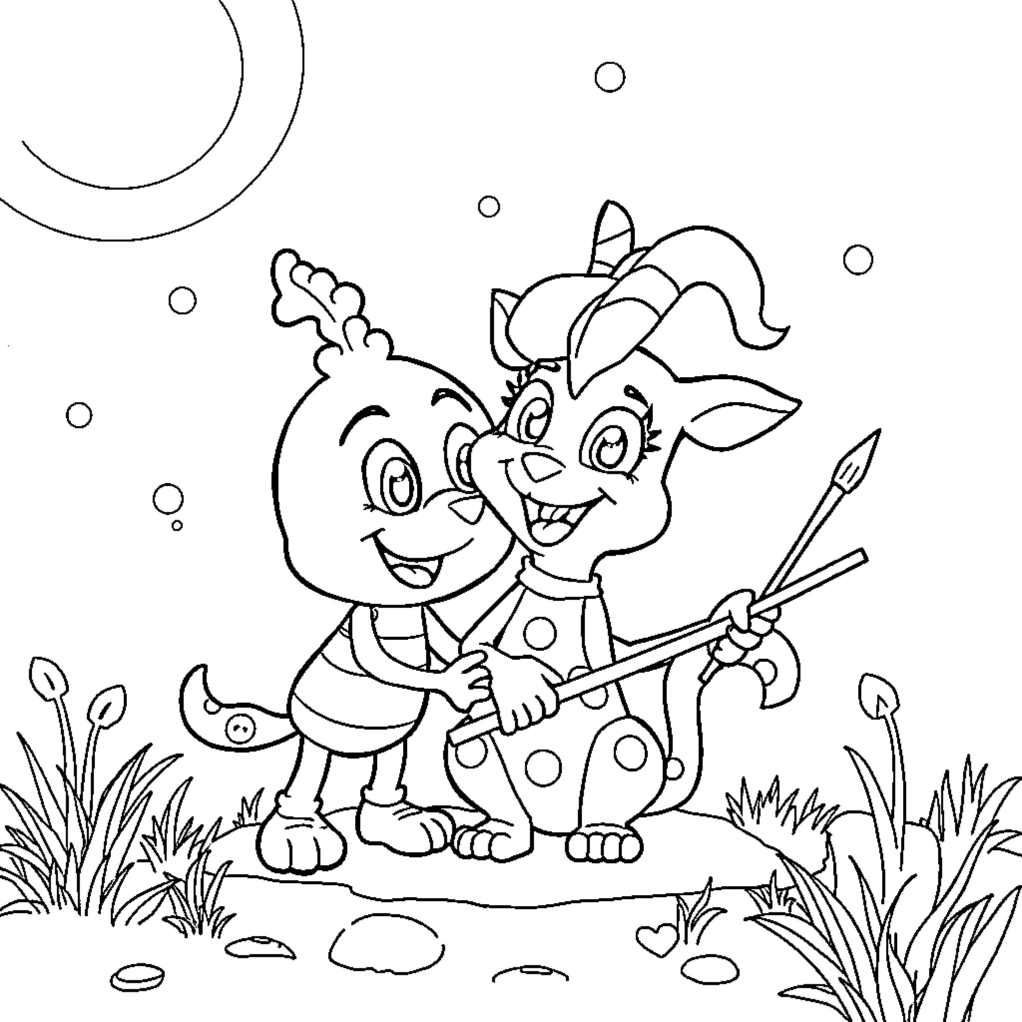 Blippi exploring nature with his fishing rod Coloring Page (free black-and-white line drawing printable PDF for all, from beginners to advanced learners, including children, teens, adults, and seniors)