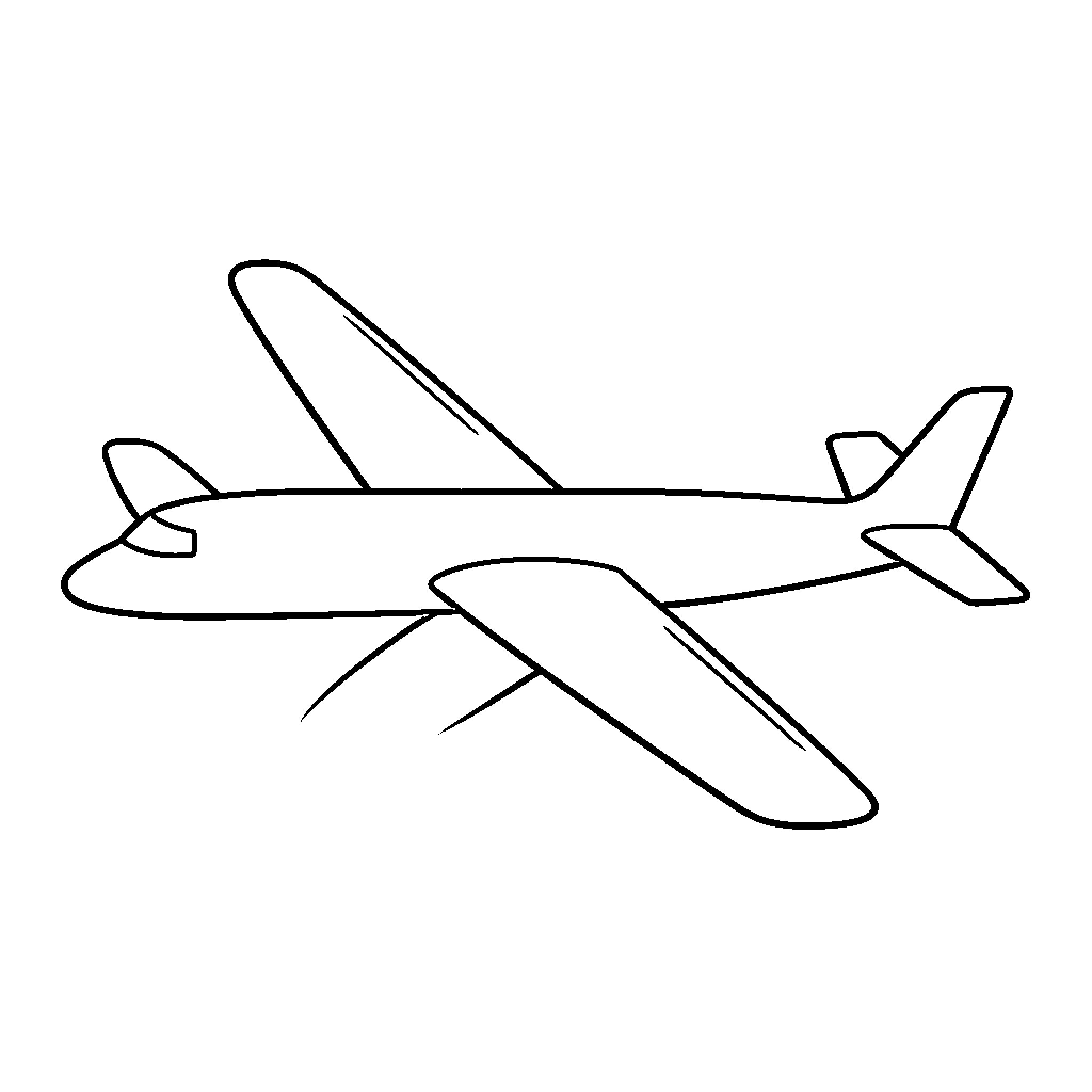 Airplane flying high through the sky Coloring Page (free black-and-white line drawing printable PDF for all, from beginners to advanced learners, including children, teens, adults, and seniors)
