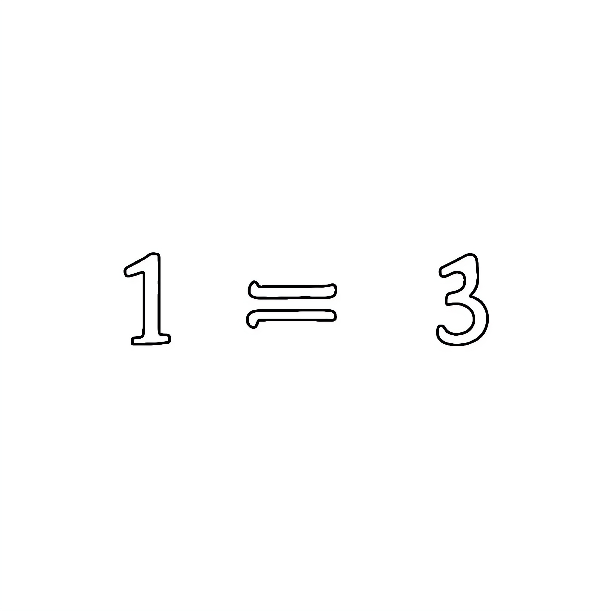 Mathematics symbols of numbers and equality Coloring Page (free black-and-white line drawing printable PDF for all, from beginners to advanced learners, including children, teens, adults, and seniors)