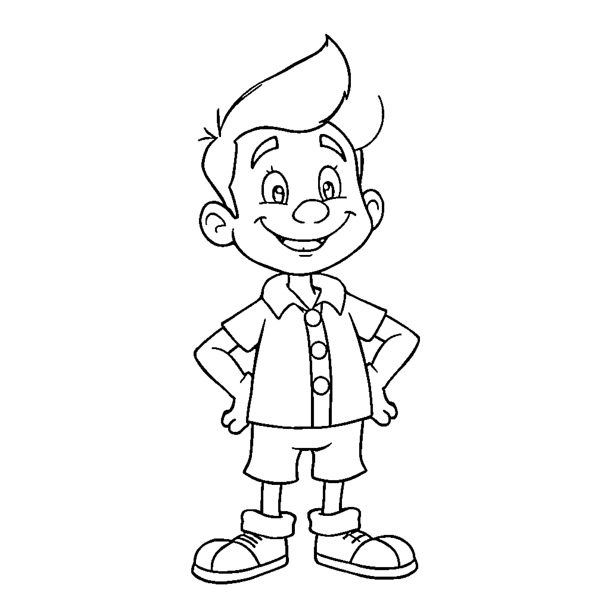 Jack's Mischievous Adventure Coloring Page (free black-and-white line drawing printable PDF for all, from beginners to advanced learners, including children, teens, adults, and seniors)