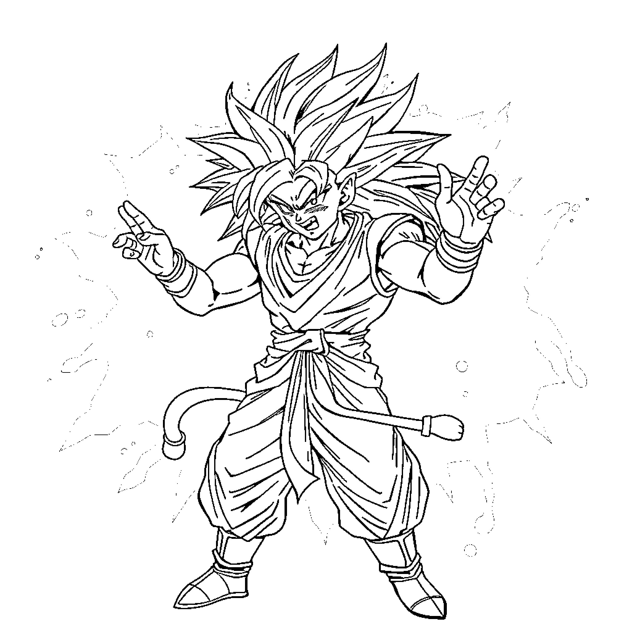 Rumi's Energetic Anime-Style Character Coloring Page (free black-and-white line drawing printable PDF for all, from beginners to advanced learners, including children, teens, adults, and seniors)