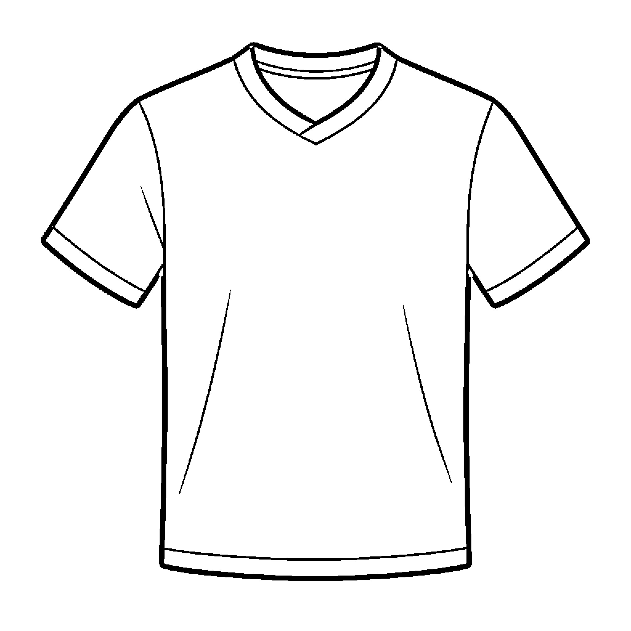 Soccer Shirt with a v-neck design Coloring Page (free black-and-white line drawing printable PDF for all, from beginners to advanced learners, including children, teens, adults, and seniors)