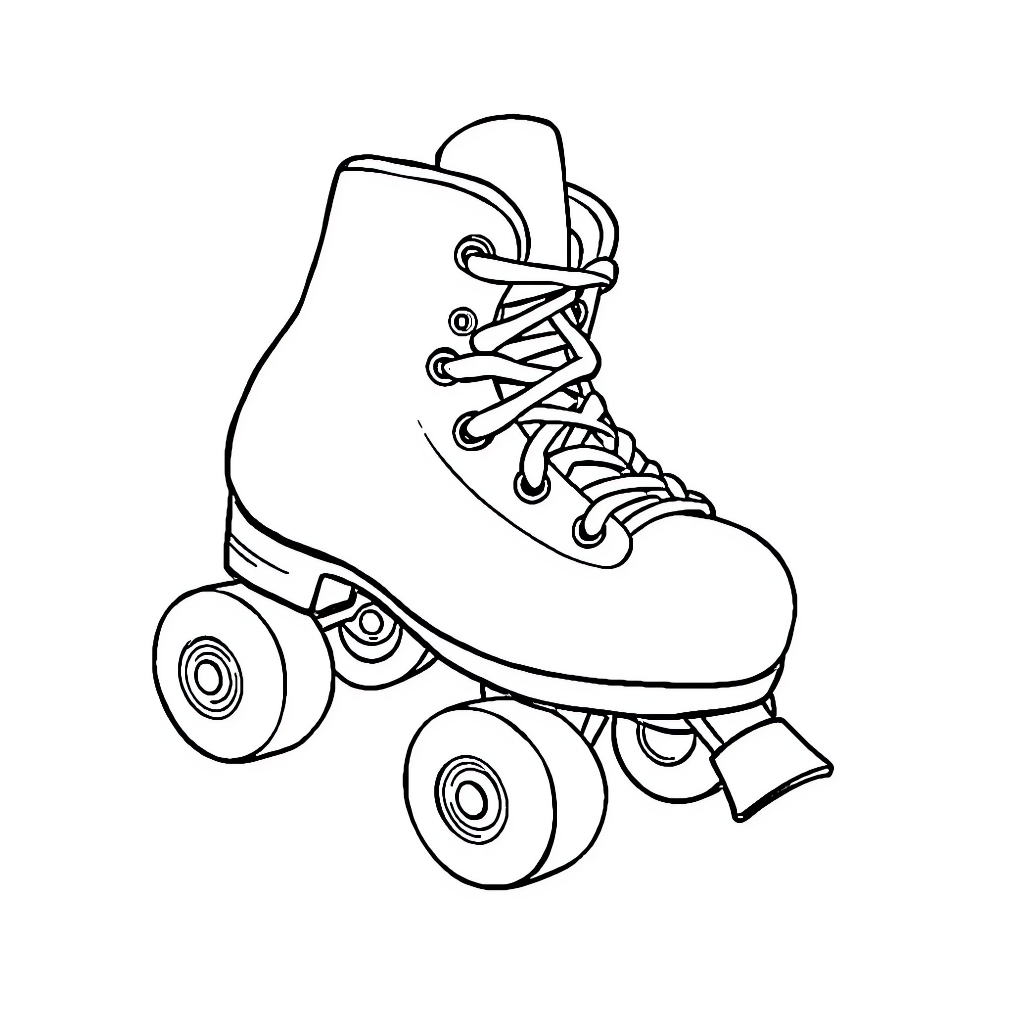 Candy Roller Skate Fun Coloring Page (free black-and-white line drawing printable PDF for all, from beginners to advanced learners, including children, teens, adults, and seniors)