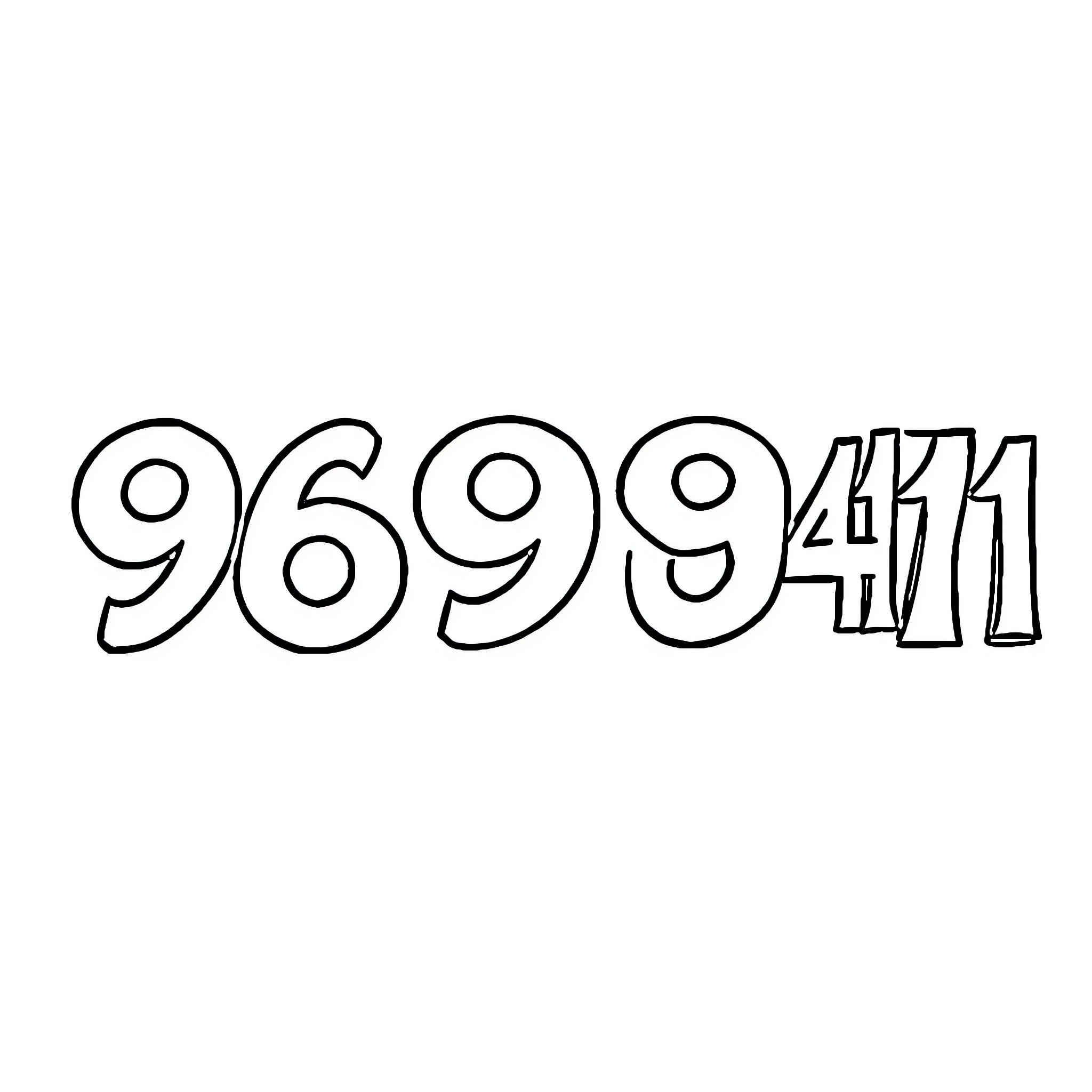 Number Arrangement of Sequential Digits Coloring Page (free black-and-white line drawing printable PDF for all, from beginners to advanced learners, including children, teens, adults, and seniors)