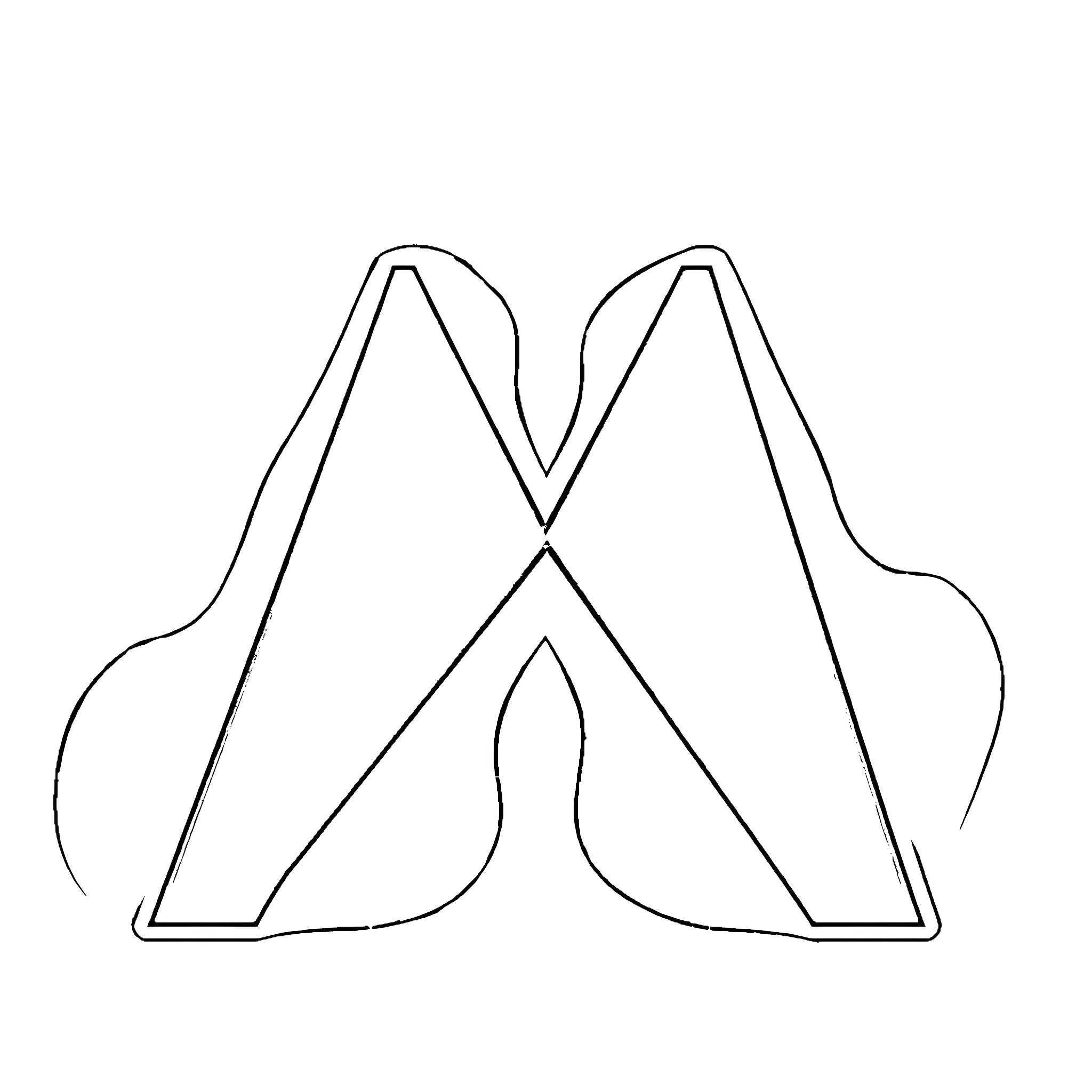 Minimalist Mountain Outline Coloring Page (free black-and-white line drawing printable PDF for all, from beginners to advanced learners, including children, teens, adults, and seniors)