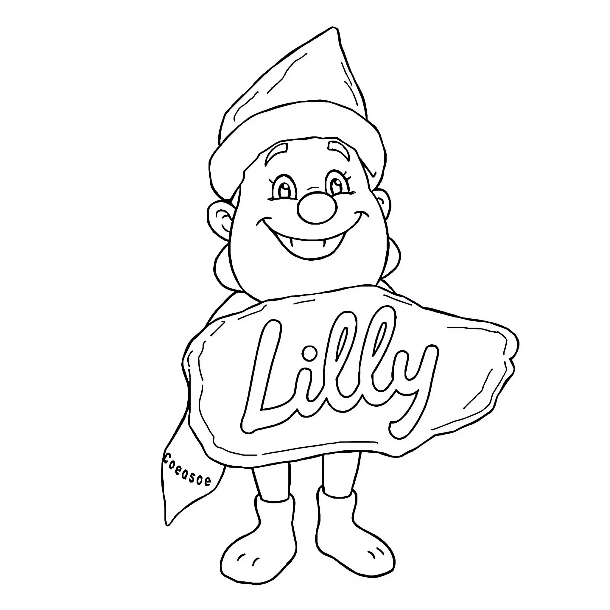 Ice Age Character Holding Lilly Sign Coloring Page (free black-and-white line drawing printable PDF for all, from beginners to advanced learners, including children, teens, adults, and seniors)