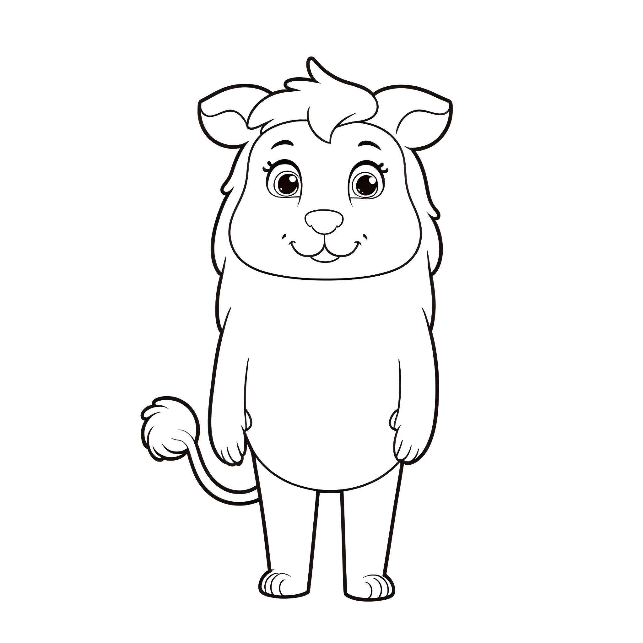 Lanman the Cute and Friendly Puppy Coloring Page (free black-and-white line drawing printable PDF for all, from beginners to advanced learners, including children, teens, adults, and seniors)