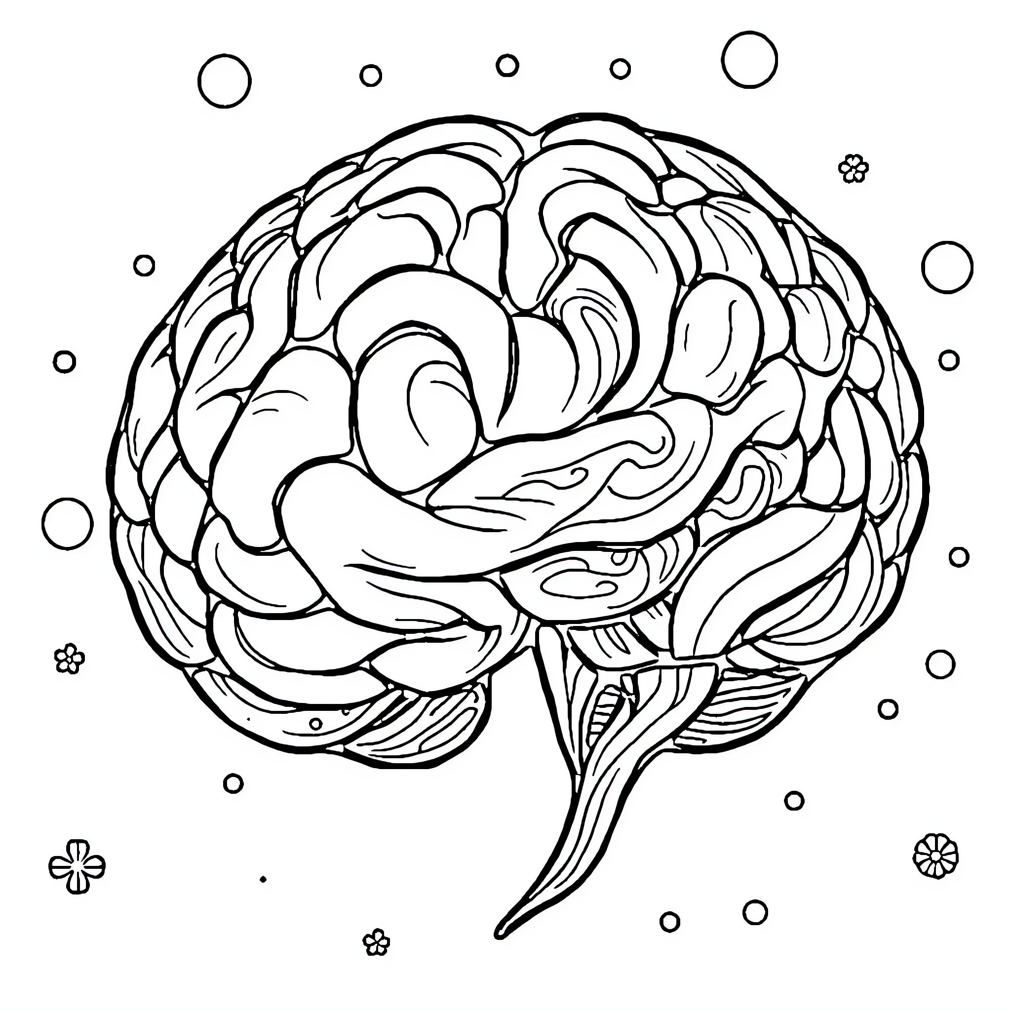 Cerebro - Mind's Kaleidoscope Coloring Page (free black-and-white line drawing printable PDF for all, from beginners to advanced learners, including children, teens, adults, and seniors)