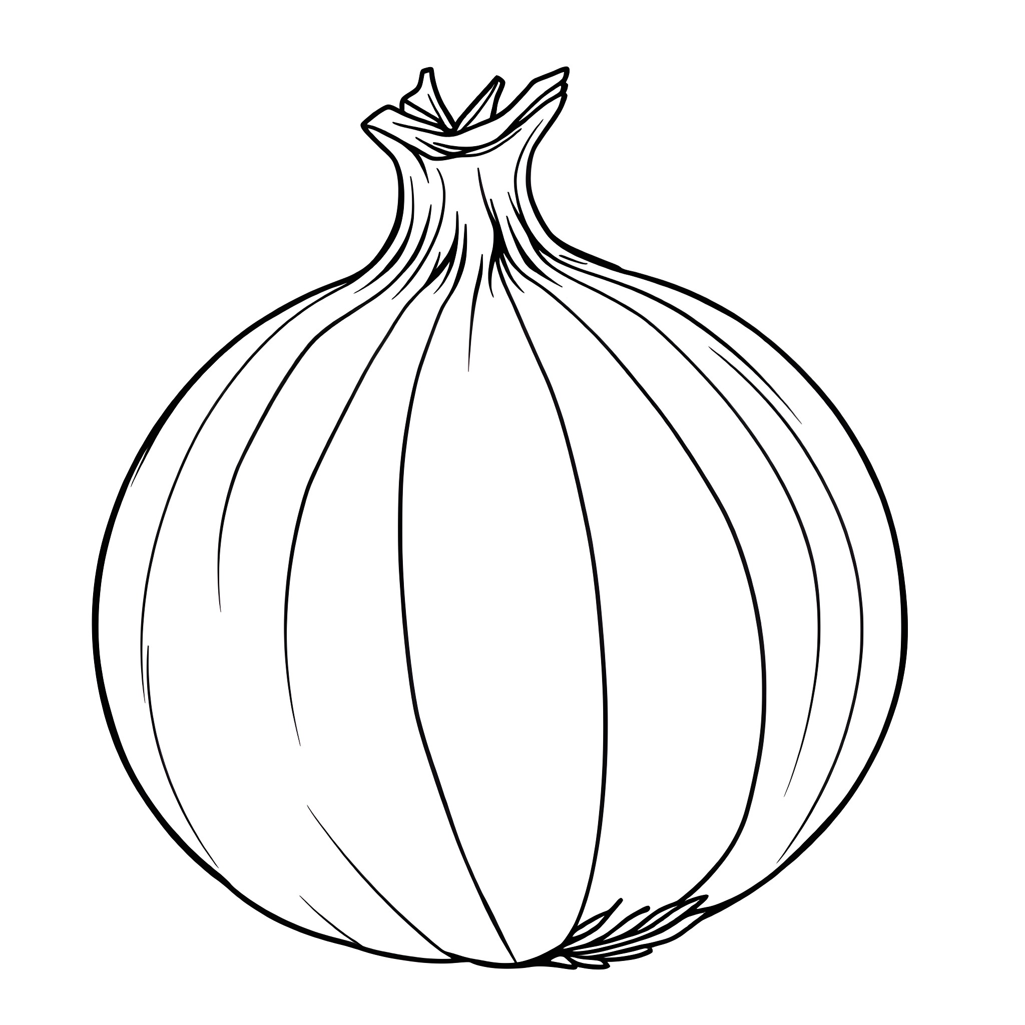 Onion with unique abstract shapes Coloring Page (free black-and-white line drawing printable PDF for all, from beginners to advanced learners, including children, teens, adults, and seniors)