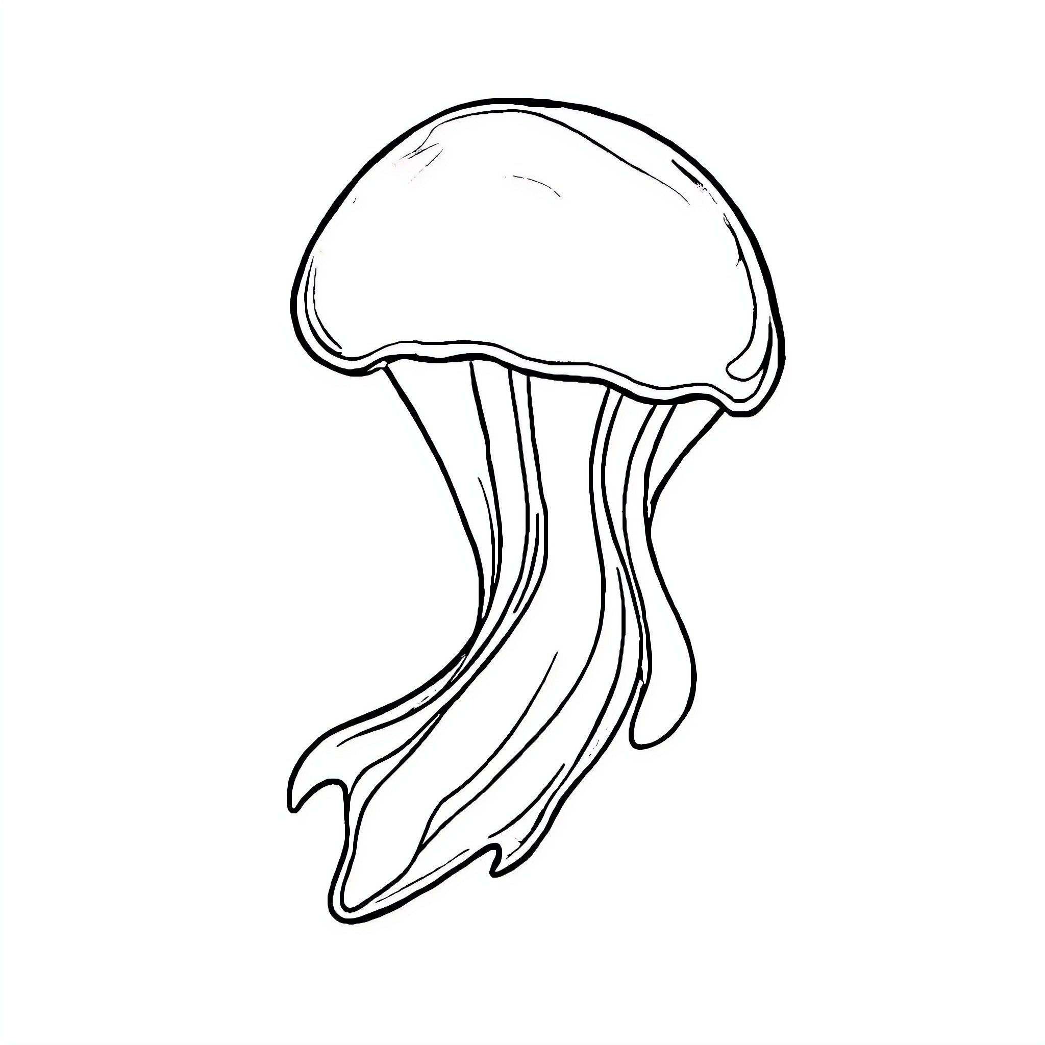Jelly dancing underwater Coloring Page (free black-and-white line drawing printable PDF for all, from beginners to advanced learners, including children, teens, adults, and seniors)