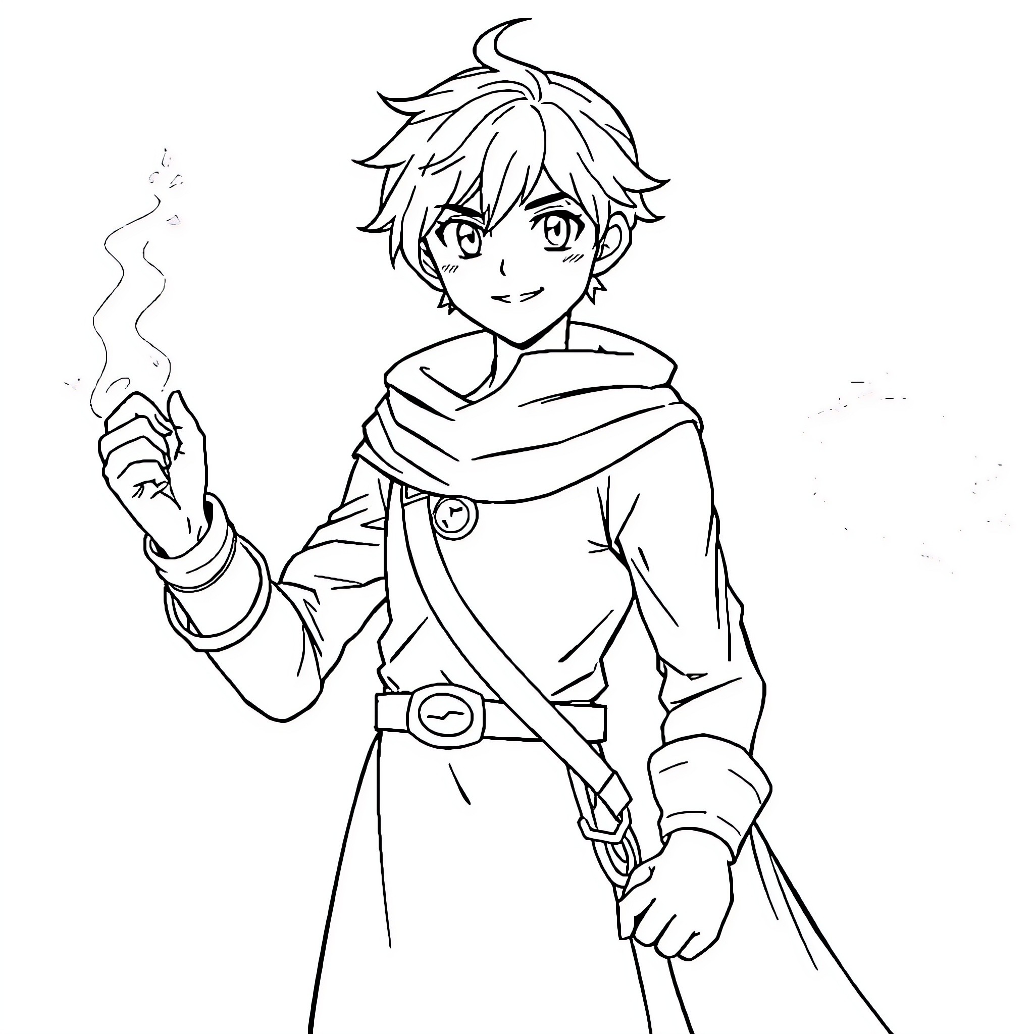 Robin's Adventurous Exploration Coloring Page (free black-and-white line drawing printable PDF for all, from beginners to advanced learners, including children, teens, adults, and seniors)