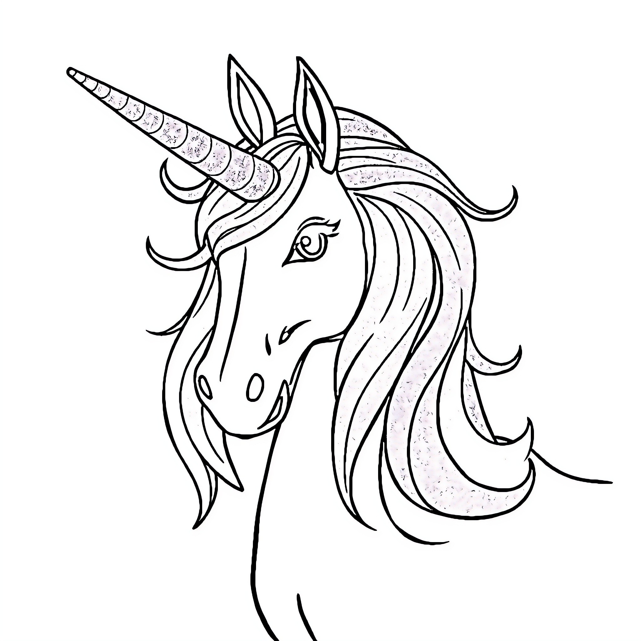 Unicorn with detailed mythical design Coloring Page (free black-and-white line drawing printable PDF for all, from beginners to advanced learners, including children, teens, adults, and seniors)