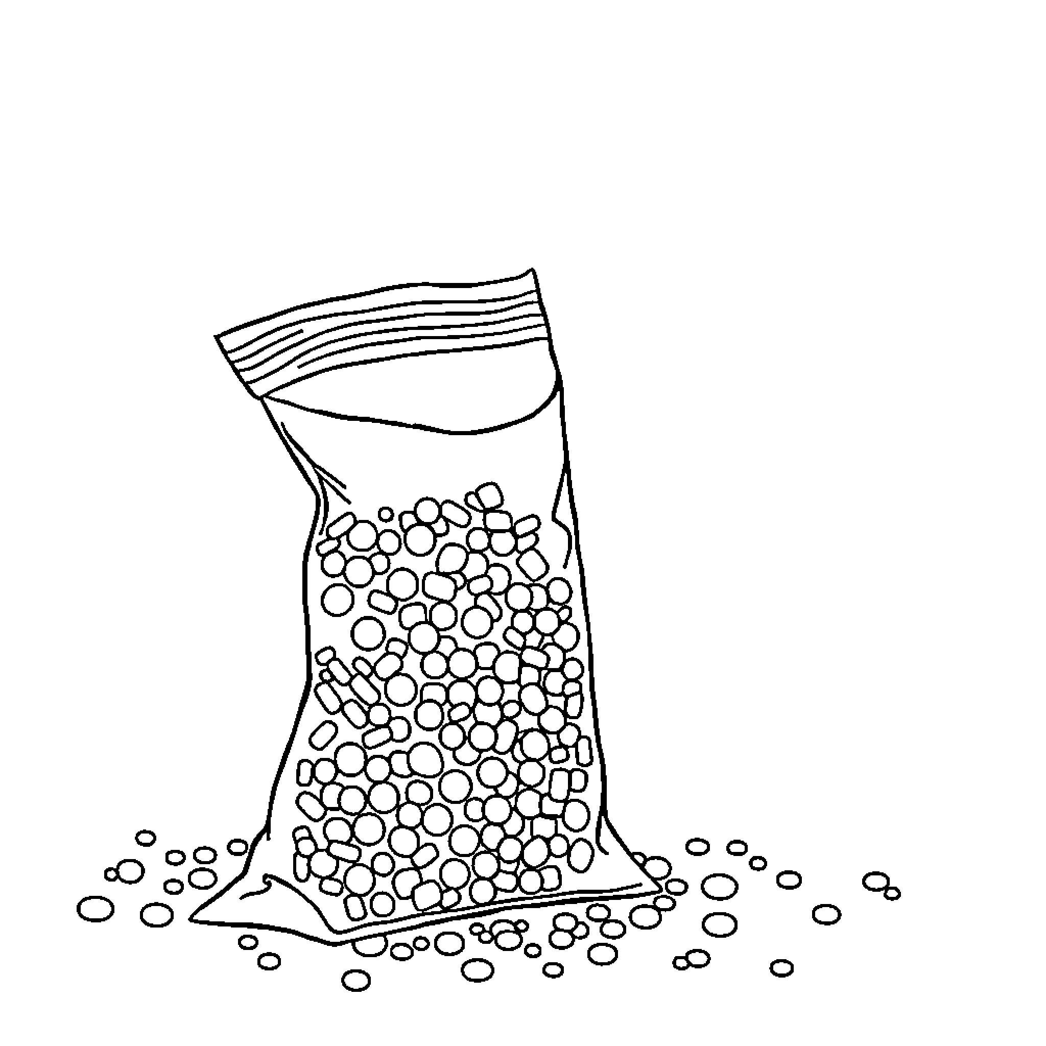 Sprinkis spilling snacks in the kitchen Coloring Page (free black-and-white line drawing printable PDF for all, from beginners to advanced learners, including children, teens, adults, and seniors)