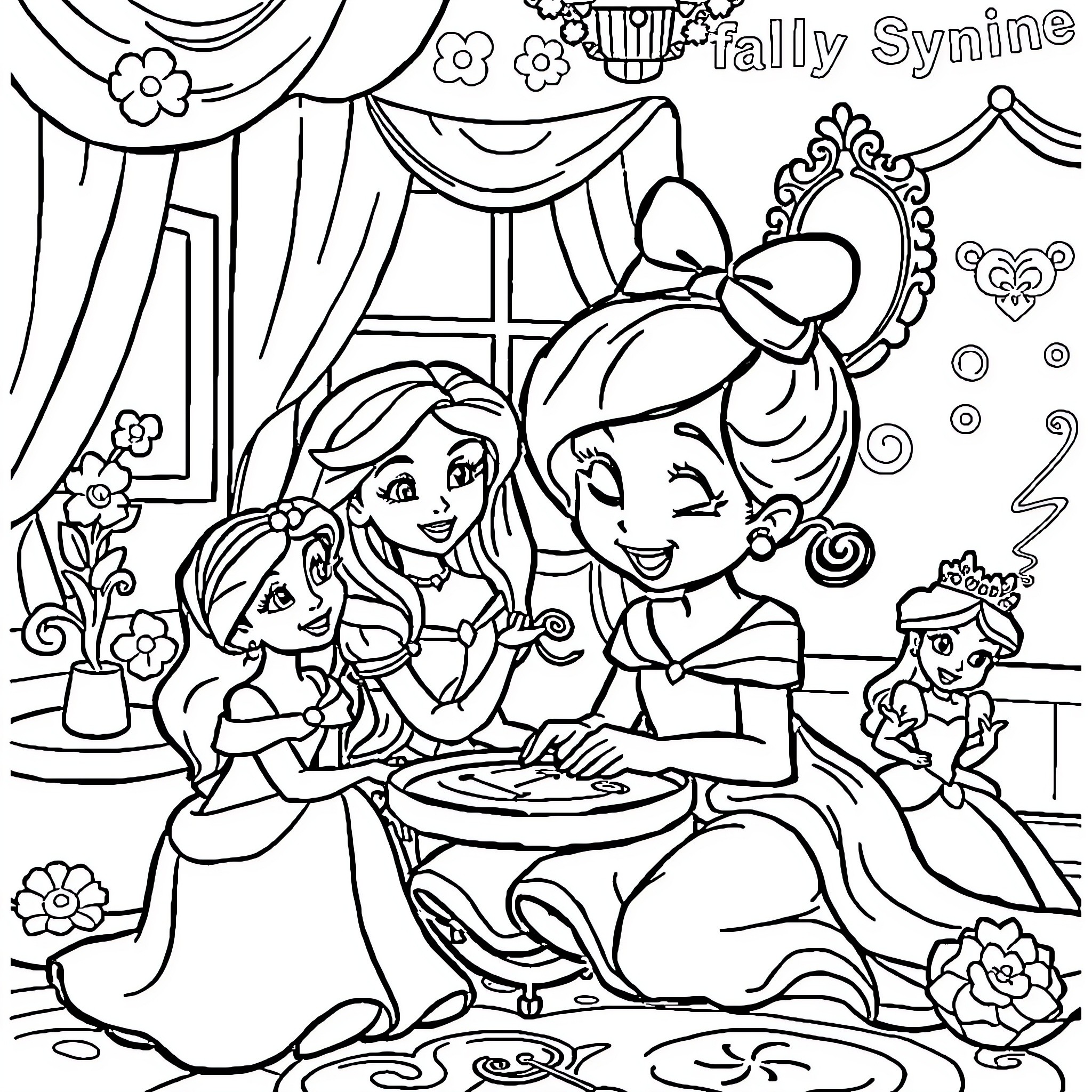 Bluey's Silly Costume Party Coloring Page (free black-and-white line drawing printable PDF for all, from beginners to advanced learners, including children, teens, adults, and seniors)