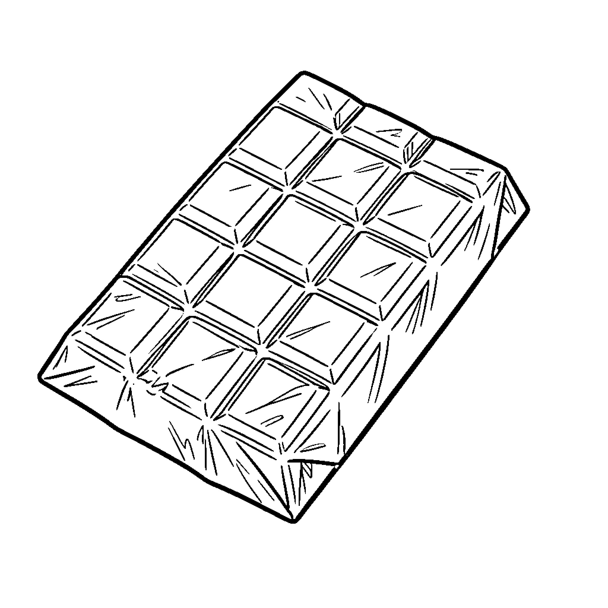Chocolate Bar sitting on a flat surface Coloring Page (free black-and-white line drawing printable PDF for all, from beginners to advanced learners, including children, teens, adults, and seniors)
