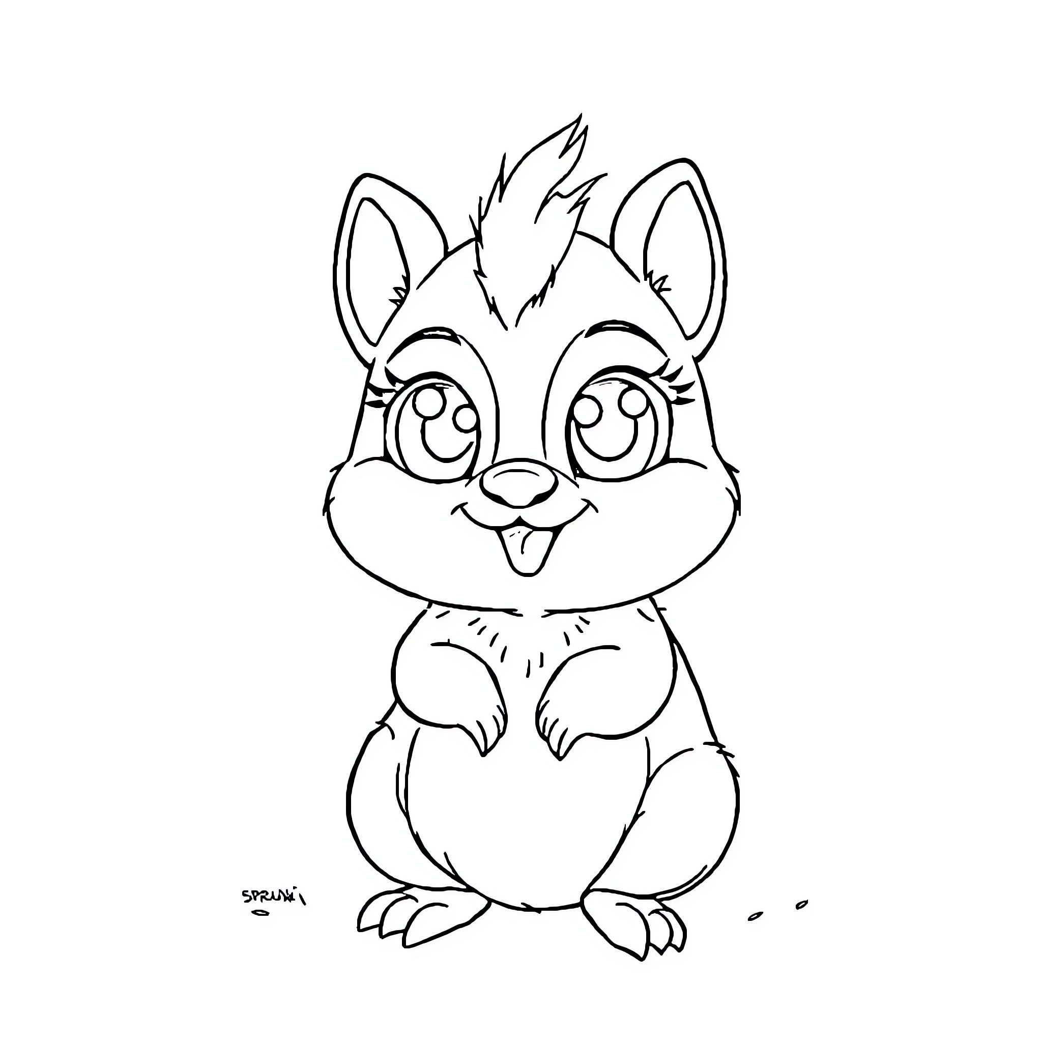 Sprunki's Playful Antics Coloring Page (free black-and-white line drawing printable PDF for all, from beginners to advanced learners, including children, teens, adults, and seniors)