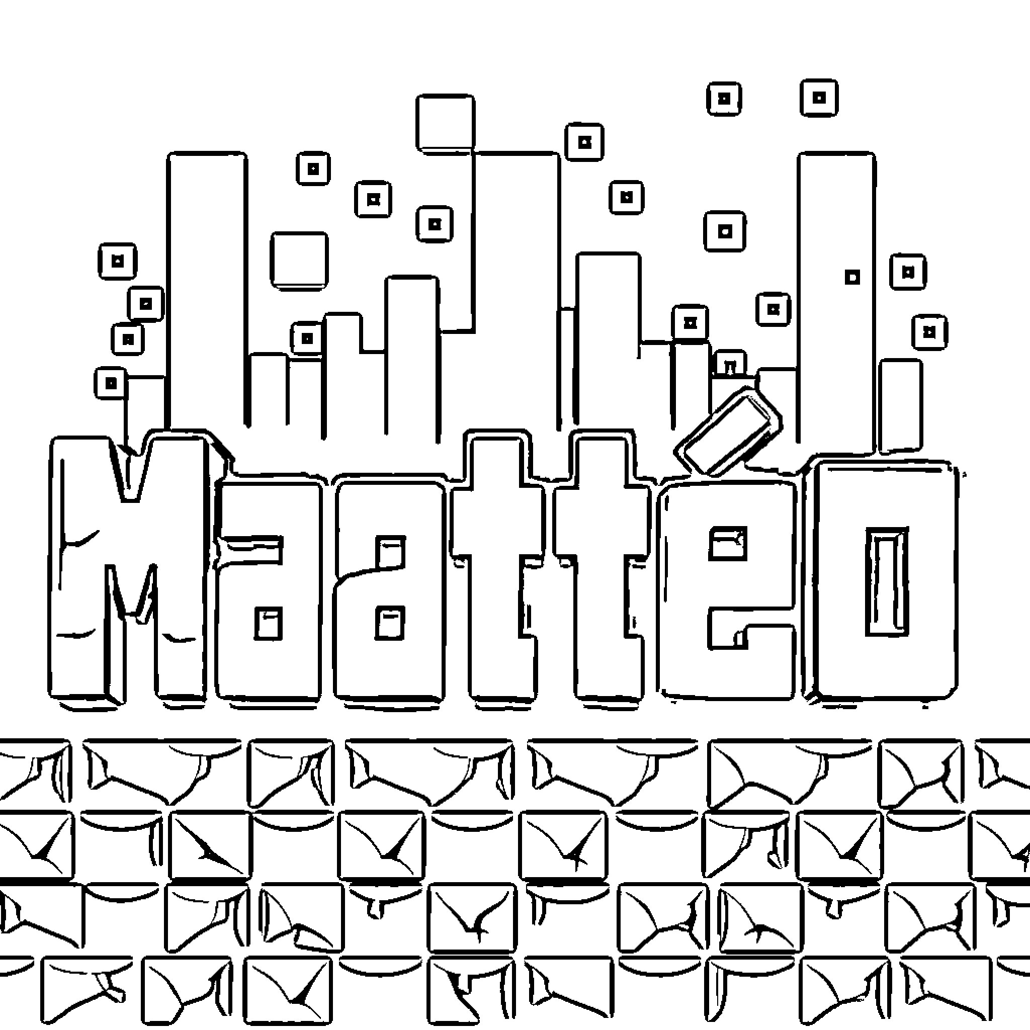 Matteo's Geometric City Skyline Coloring Page (free black-and-white line drawing printable PDF for all, from beginners to advanced learners, including children, teens, adults, and seniors)
