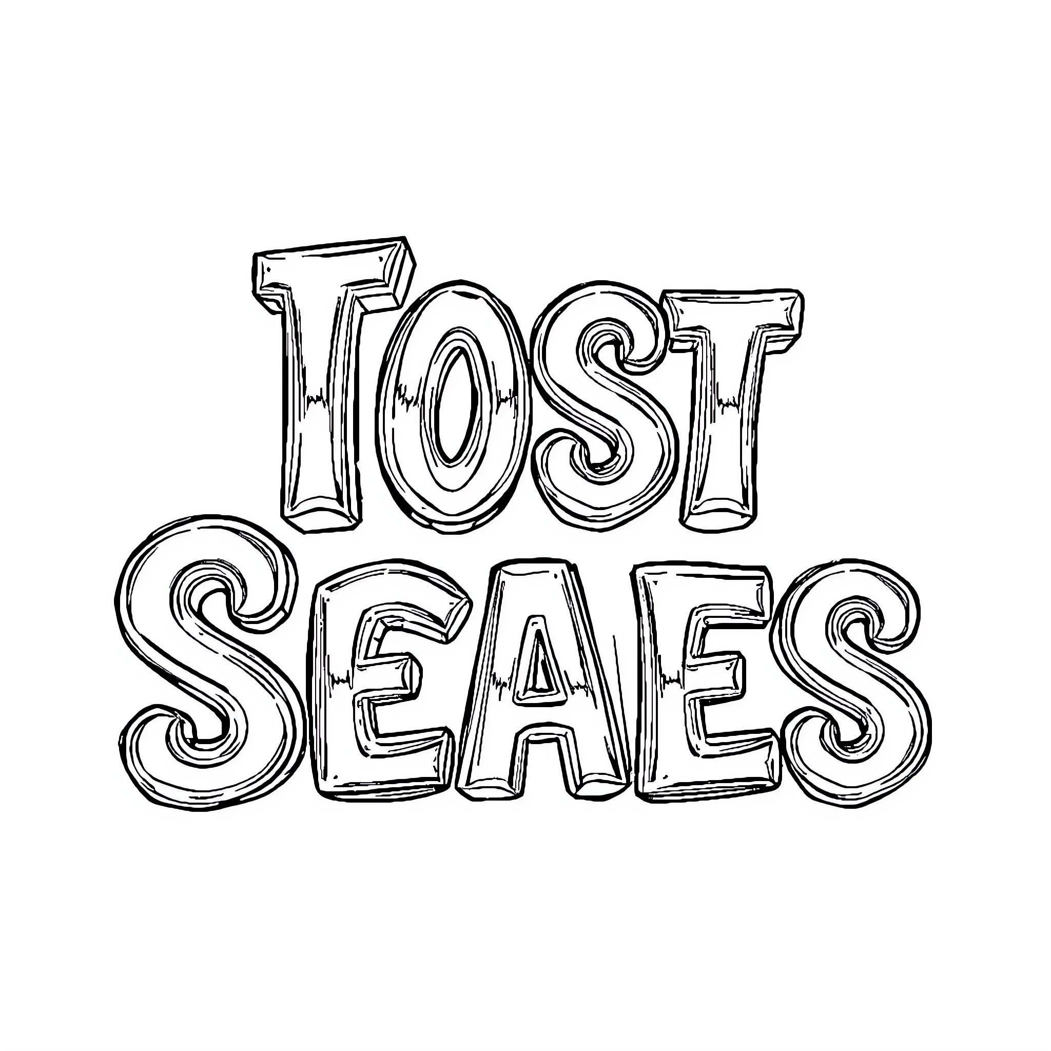 Text depicting lost seals Coloring Page (free black-and-white line drawing printable PDF for all, from beginners to advanced learners, including children, teens, adults, and seniors)