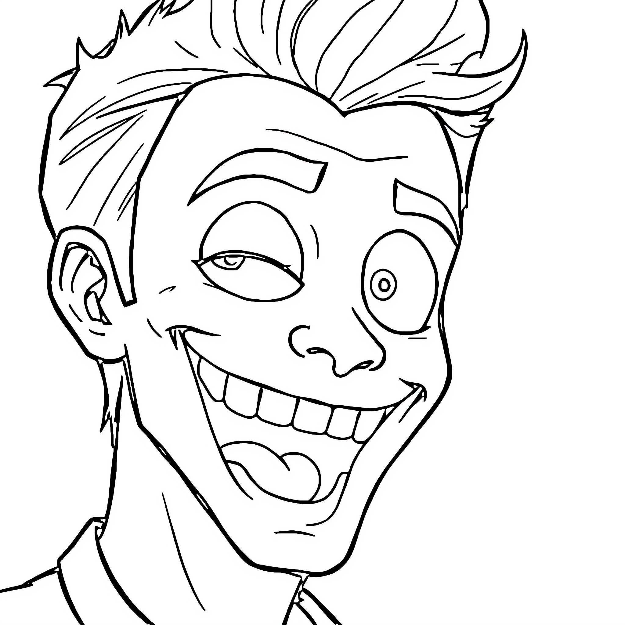 Jacksepticeye's Joyful Expression Coloring Page (free black-and-white line drawing printable PDF for all, from beginners to advanced learners, including children, teens, adults, and seniors)