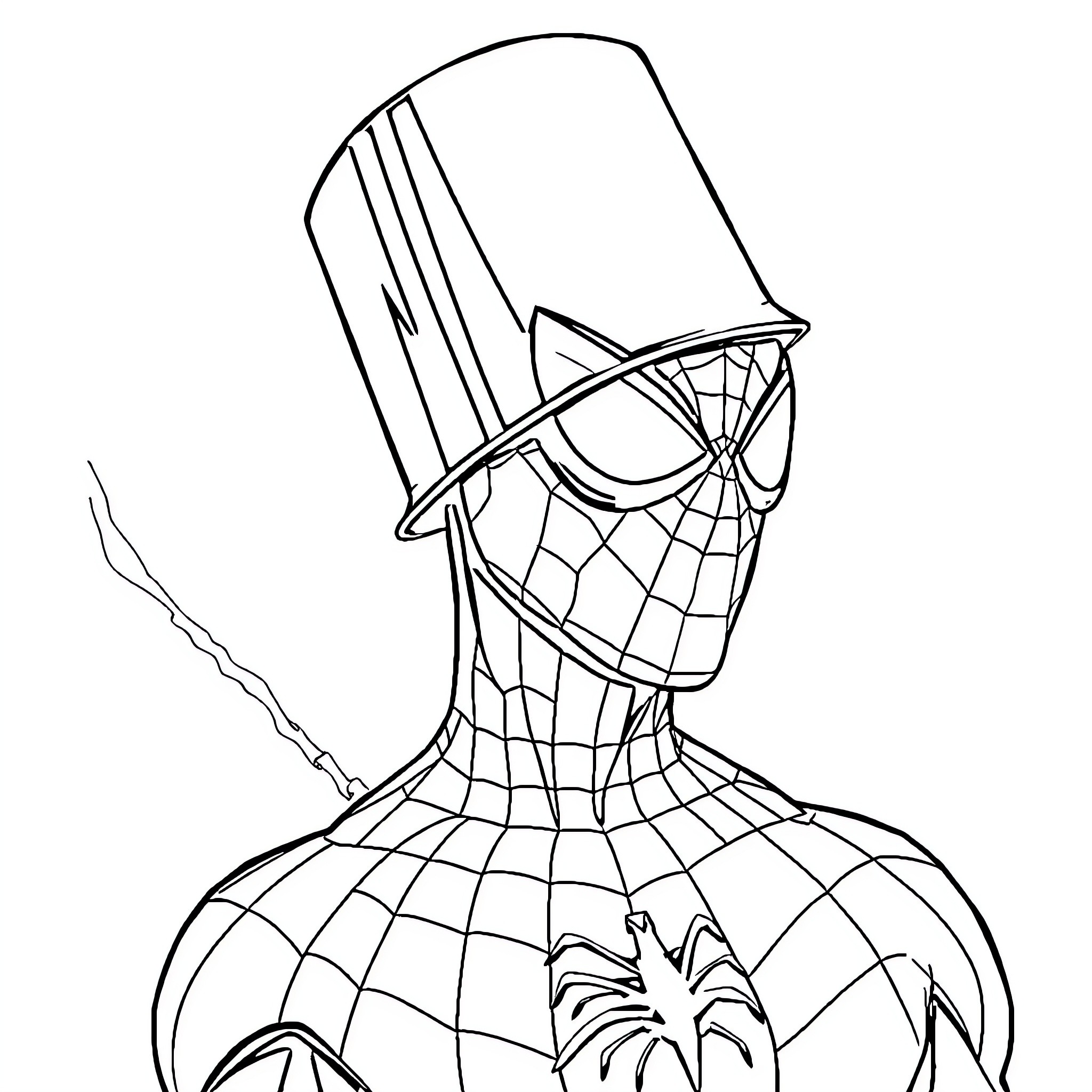 Spider-Man in heroic pose Coloring Page (free black-and-white line drawing printable PDF for all, from beginners to advanced learners, including children, teens, adults, and seniors)