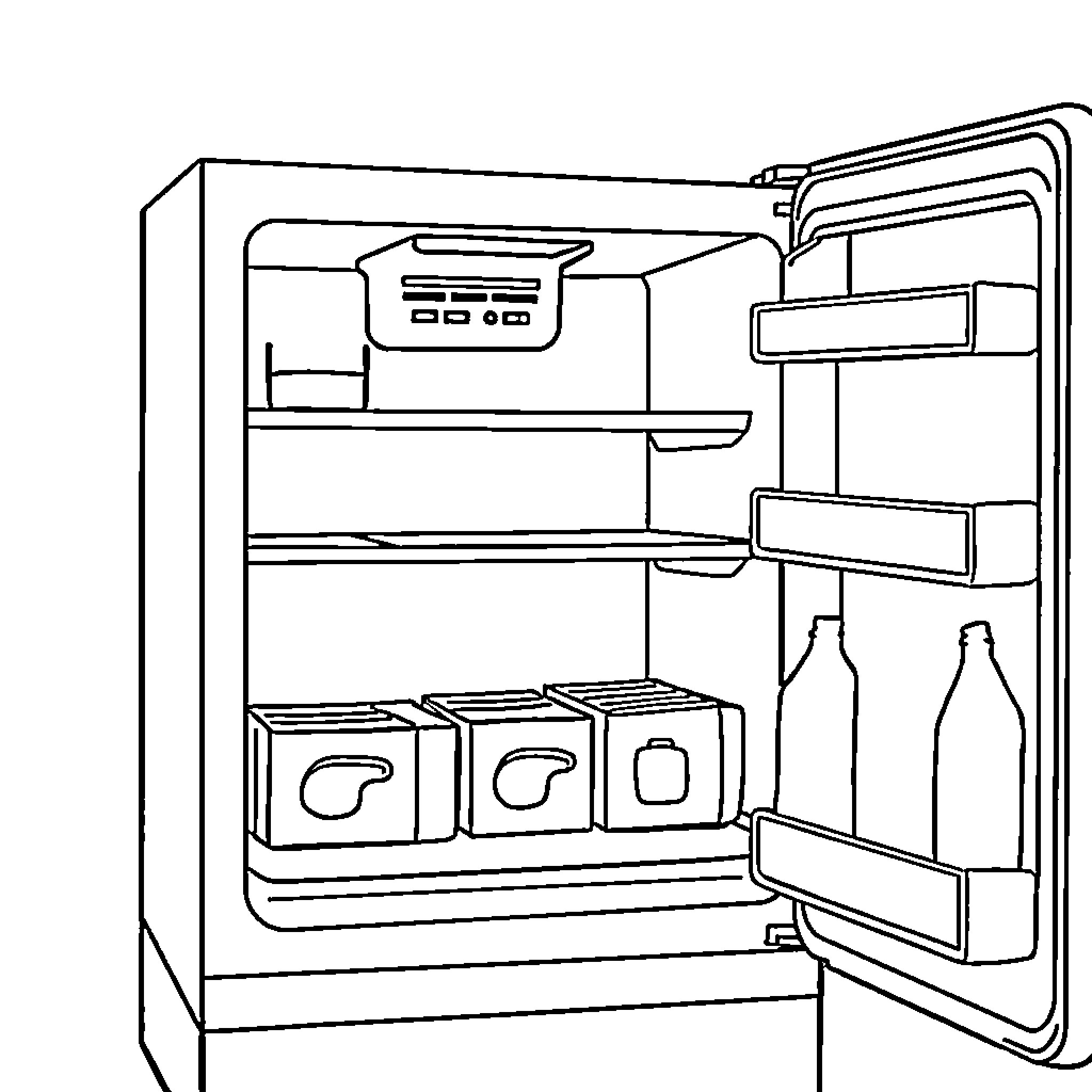 Lunch Box with Household Items Coloring Page (free black-and-white line drawing printable PDF for all, from beginners to advanced learners, including children, teens, adults, and seniors)