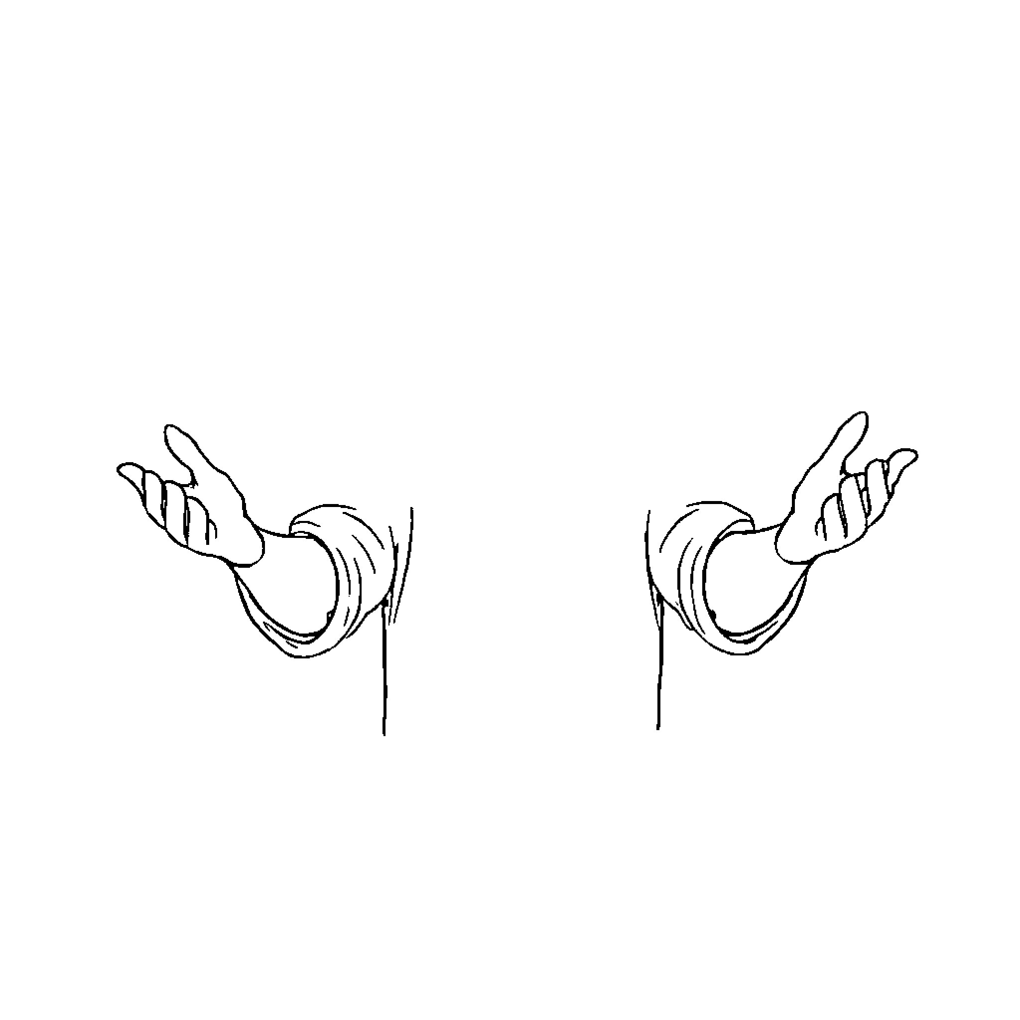 Lent hands reaching for divine guidance Coloring Page (free black-and-white line drawing printable PDF for all, from beginners to advanced learners, including children, teens, adults, and seniors)