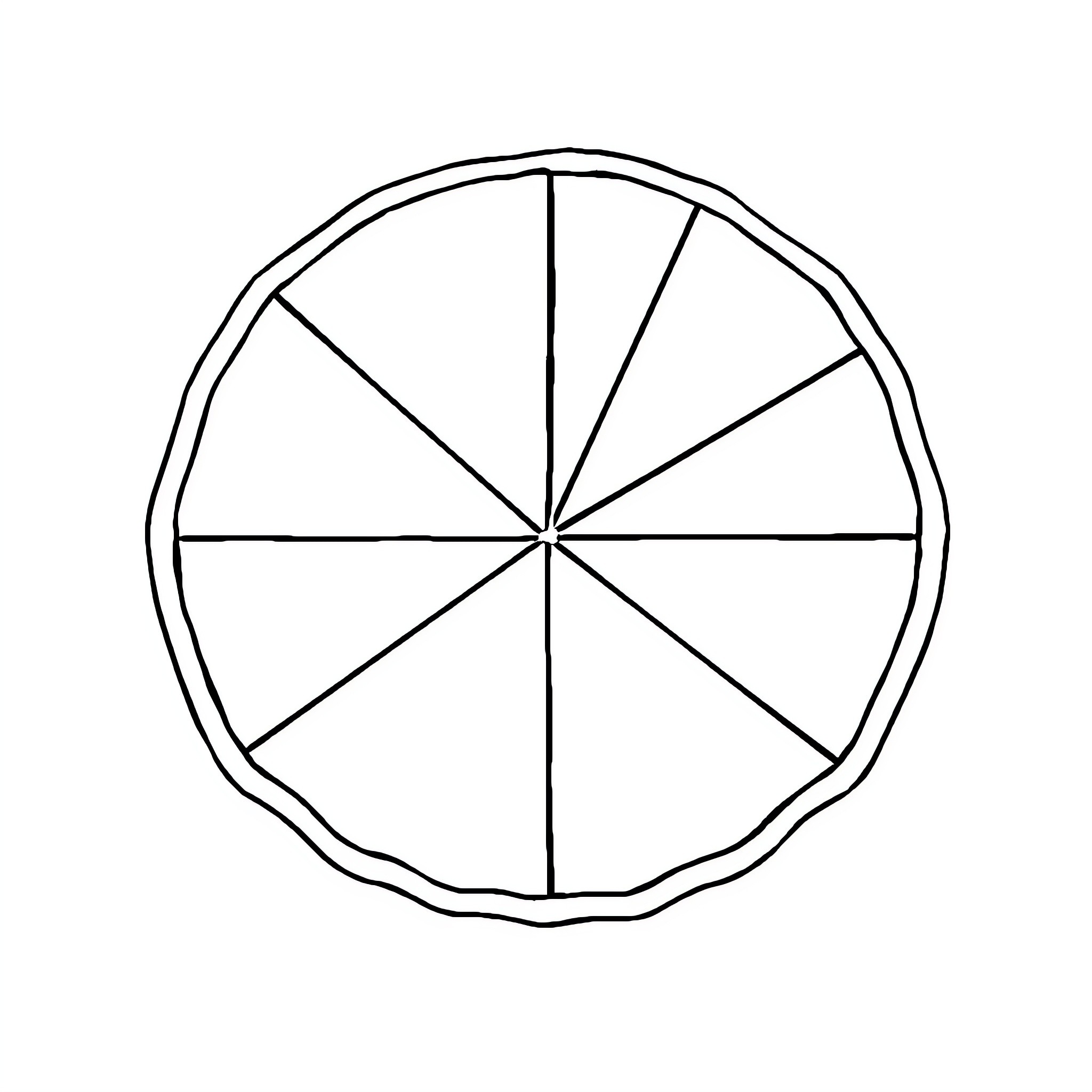 Fraction of a geometric circle Coloring Page (free black-and-white line drawing printable PDF for all, from beginners to advanced learners, including children, teens, adults, and seniors)