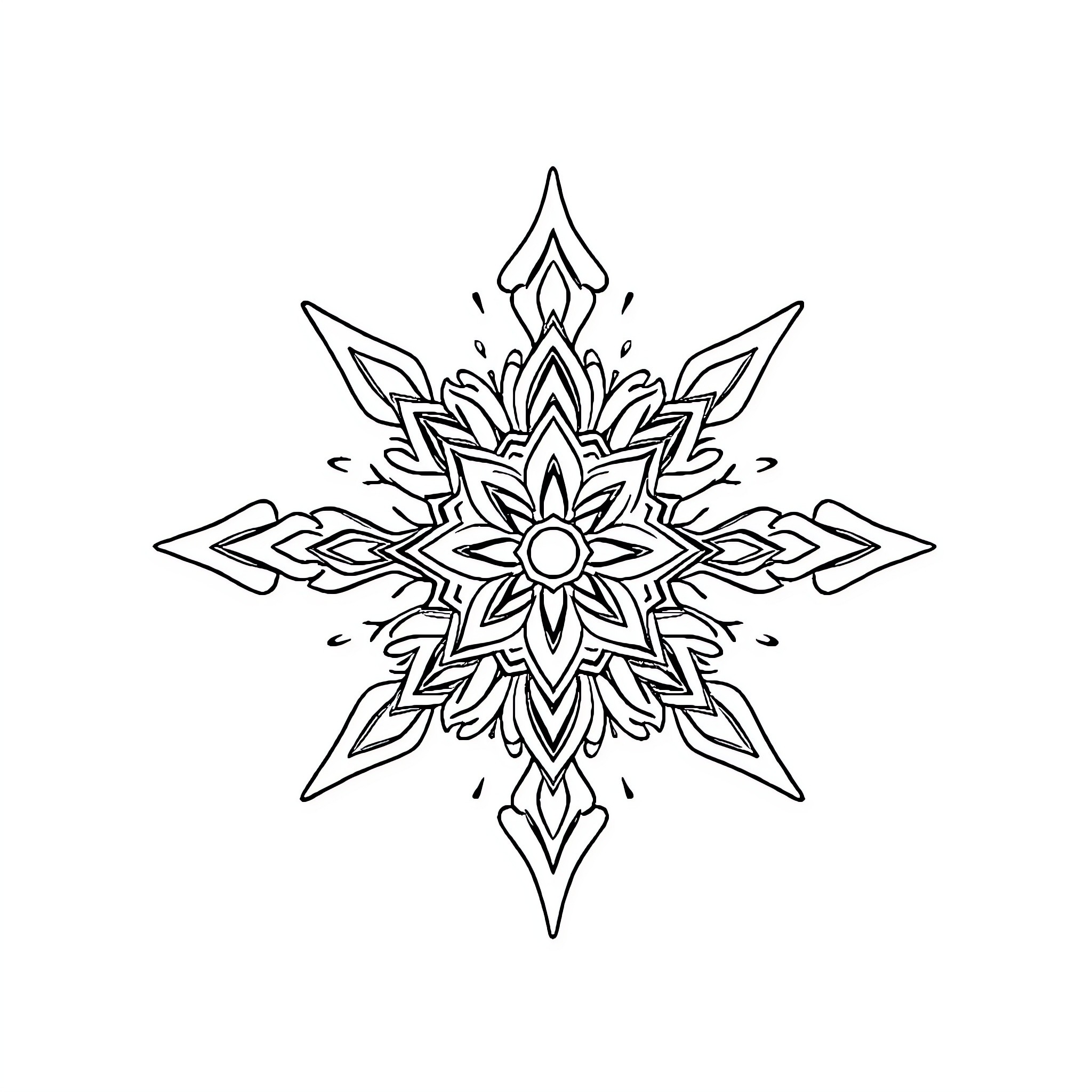 Pattern of intricate floral mandala design Coloring Page (free black-and-white line drawing printable PDF for all, from beginners to advanced learners, including children, teens, adults, and seniors)